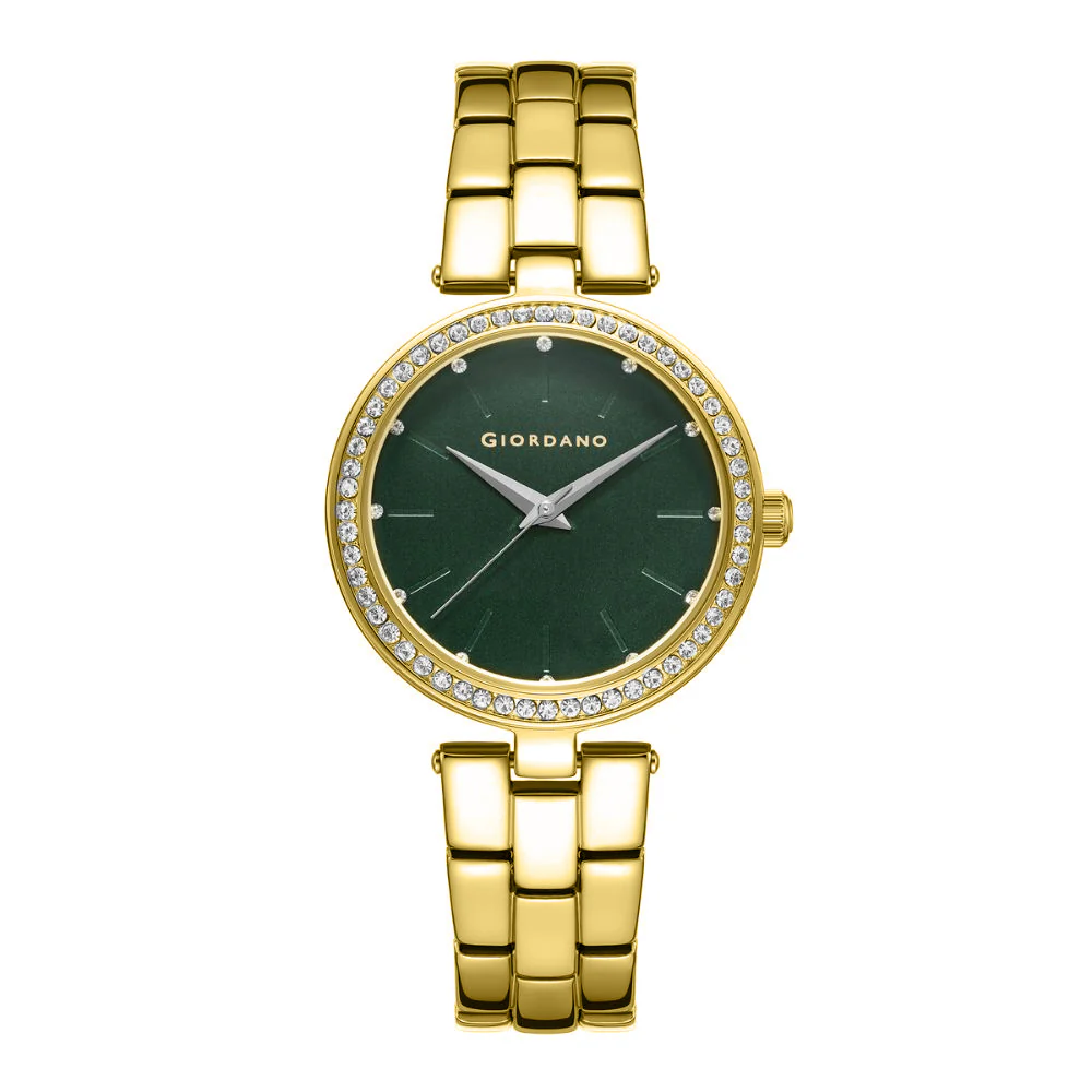 Giordano Analog Watch for Women with Diamond Studded Case and Metal Strap | A2079-66 - Image 4