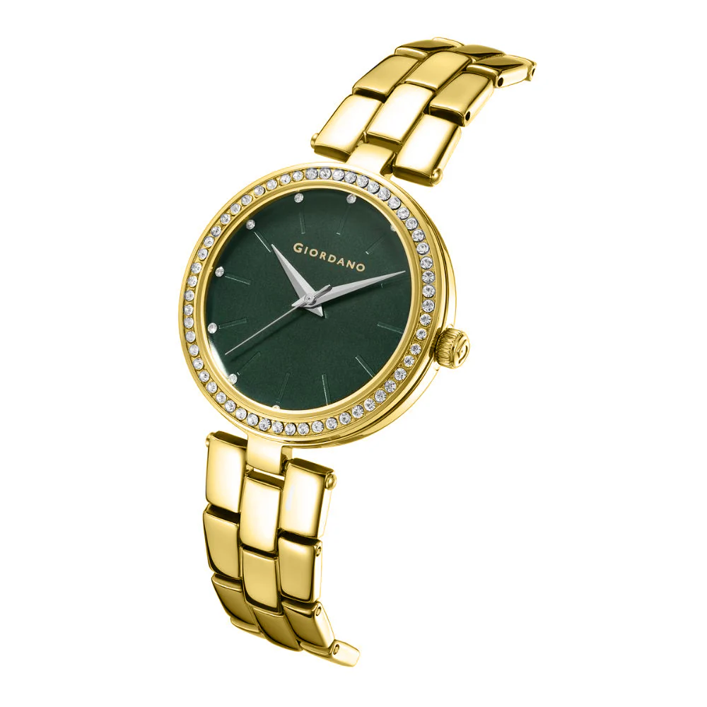 Giordano Analog Watch for Women with Diamond Studded Case and Metal Strap | A2079-66 - Image 5