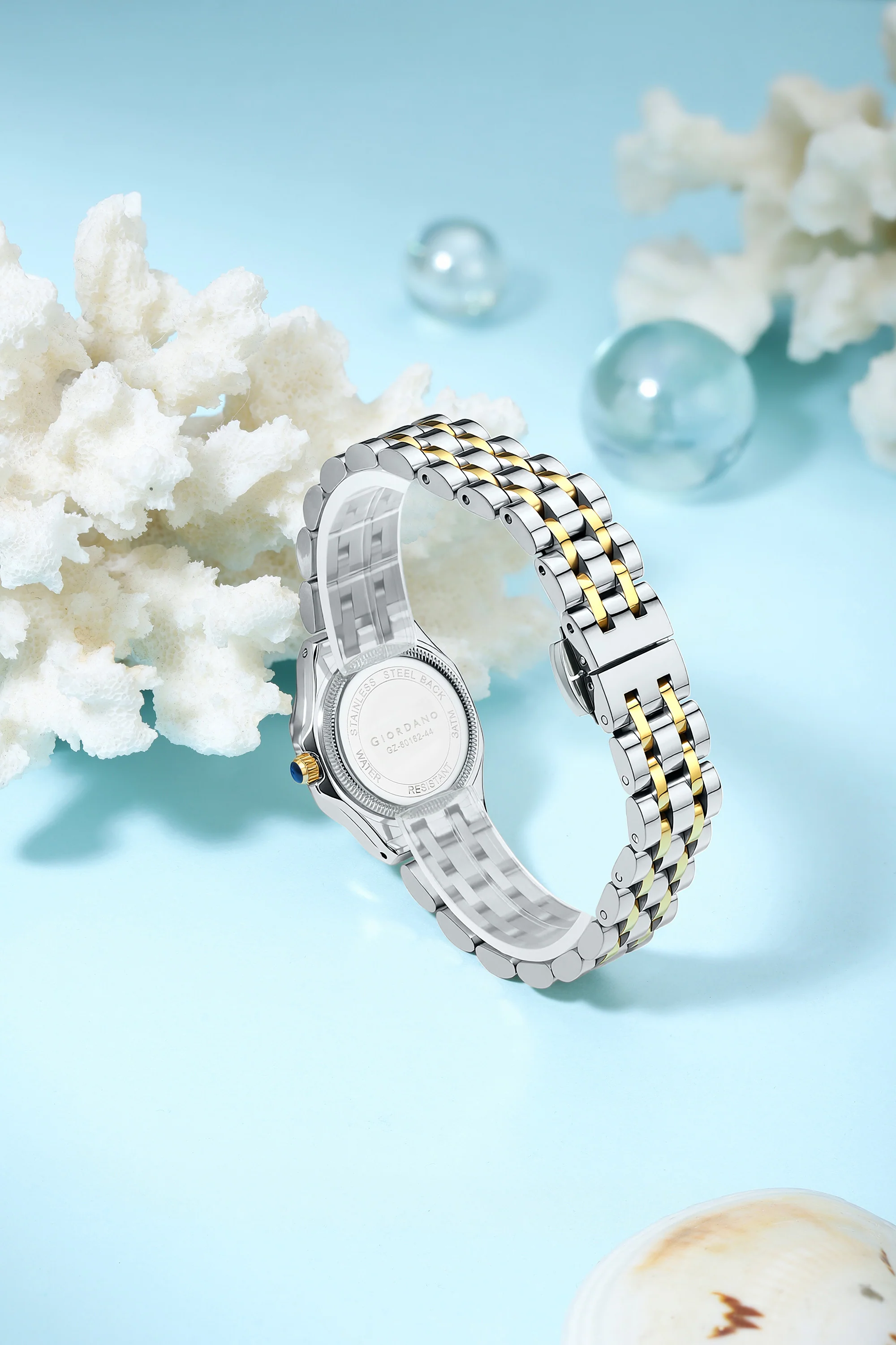 Giordano Analog Watch for Women with Silver Dial, Crystal Studded Bezel, Roman Indices & Stainless Steel Strap GZ-60162-44 - Image 4