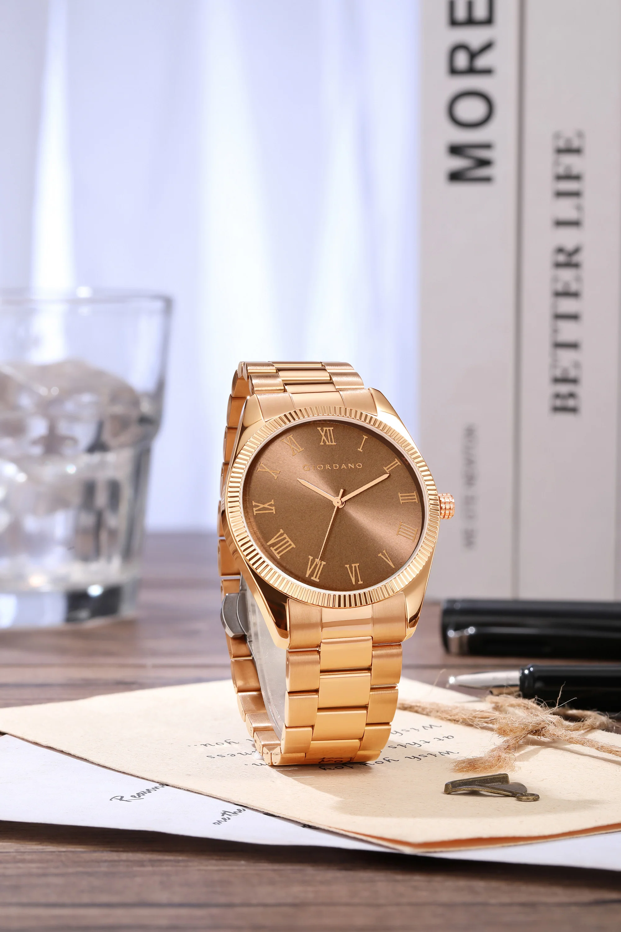 Giordano Analog Wrist Watch for Men Stylish Metal Strap with Water Resistant 3 Hand Mechanism for Men and Boys to Compliment Your Look/Ideal Gift for Male - GZ-50112-44 - Image 3