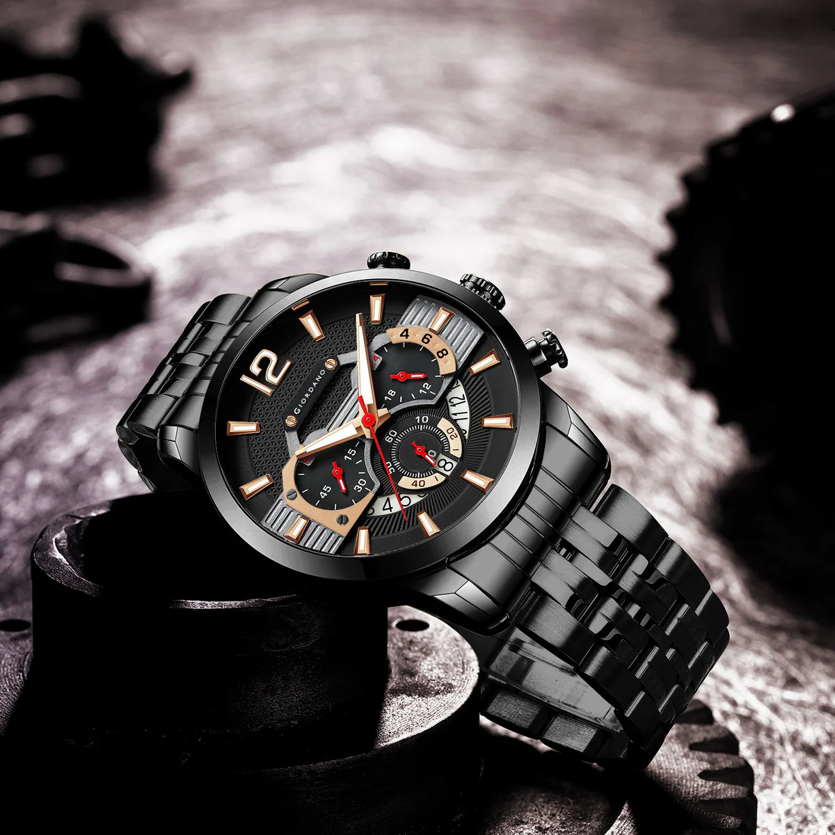 Giordano Analog Wrist Watch for Men Stylish Metal Strap with Water Resistant Multifunction Mechanism Watch GZ-50032-22 - Image 3