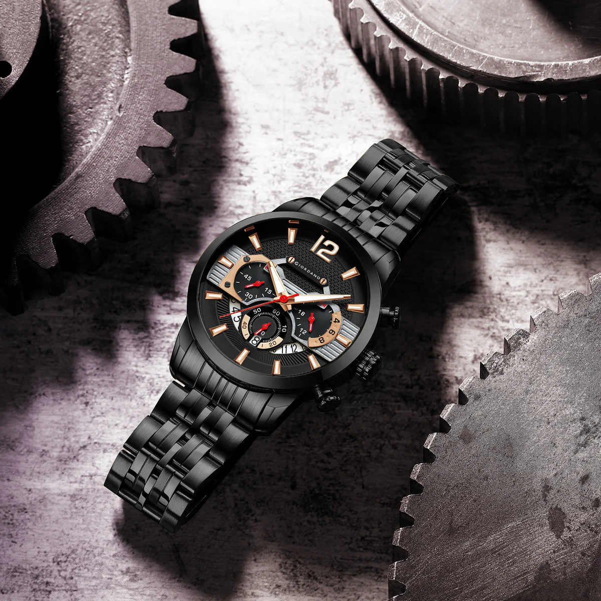 Giordano Analog Wrist Watch for Men Stylish Metal Strap with Water Resistant Multifunction Mechanism Watch GZ-50032-22 - Image 5