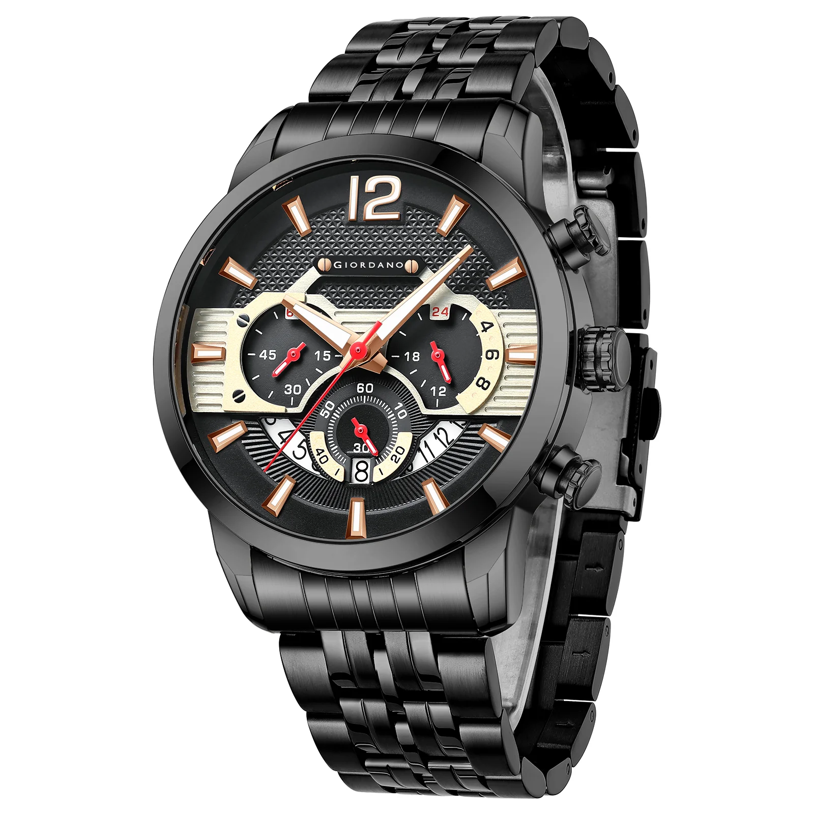 Giordano Analog Wrist Watch for Men Stylish Metal Strap with Water Resistant Multifunction Mechanism Watch GZ-50032-22 - Image 7