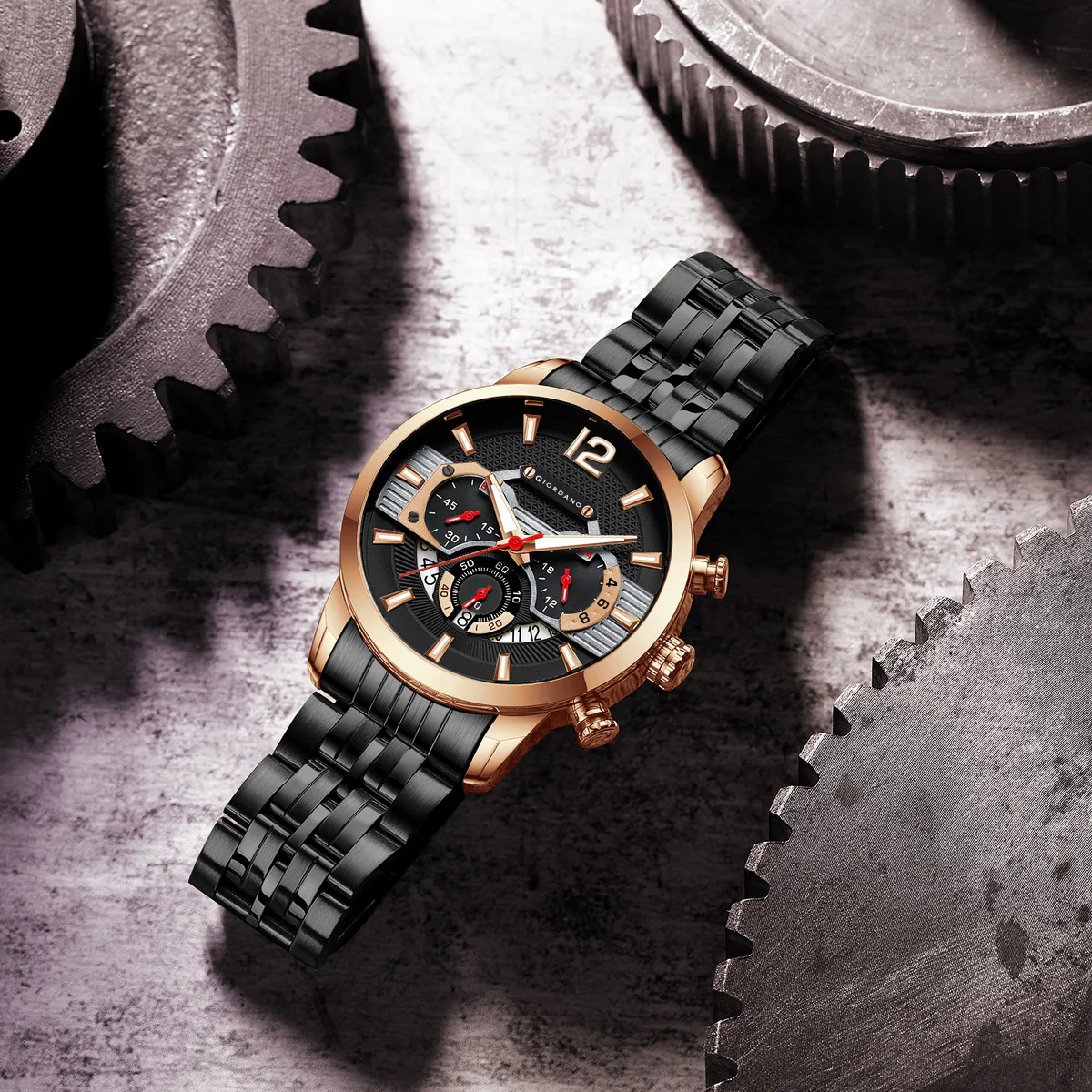 Giordano Analog Wrist Watch for Men Stylish Metal Strap with Water Resistant Multifunction Mechanism Watch GZ-50032-33 - Image 3