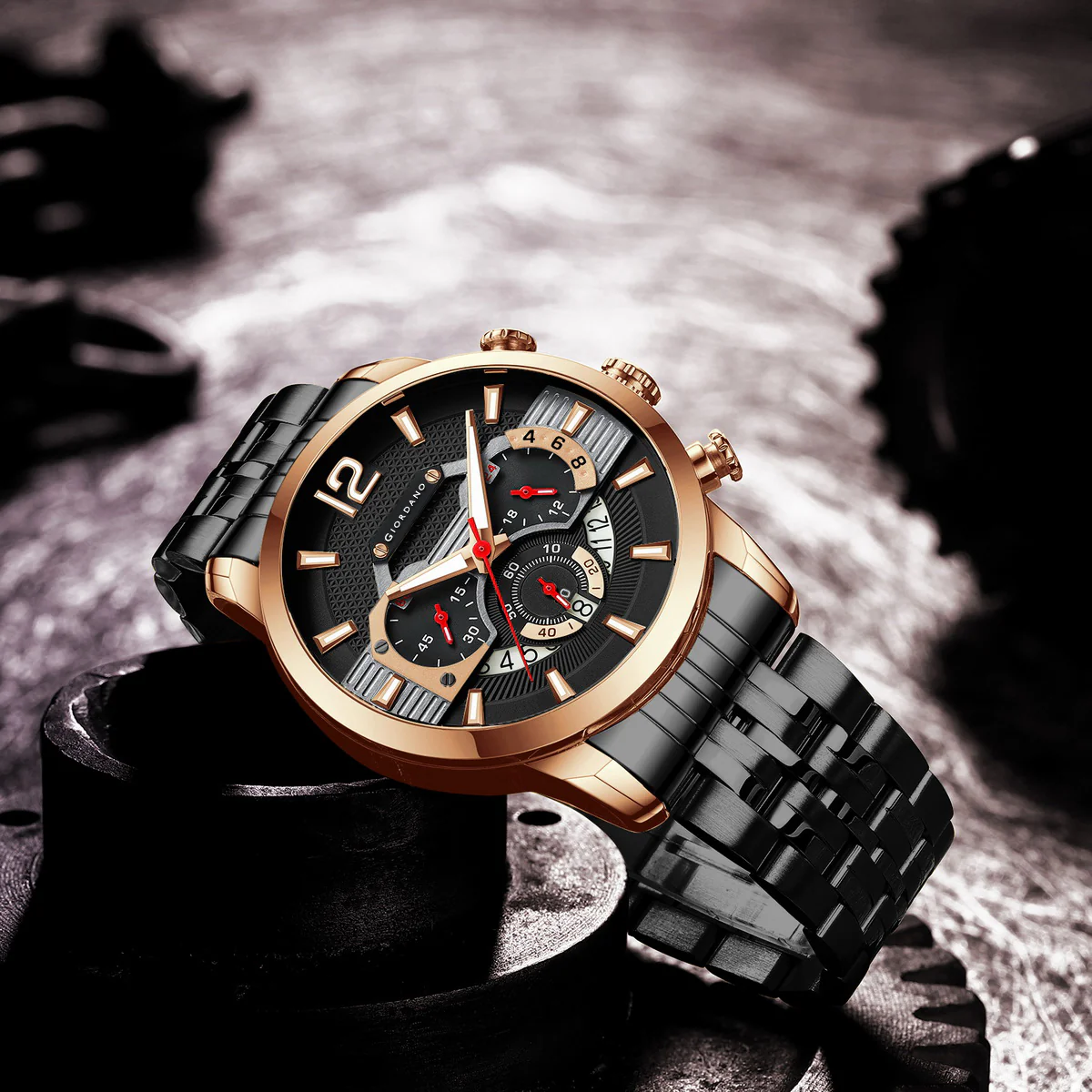 Giordano Analog Wrist Watch for Men Stylish Metal Strap with Water Resistant Multifunction Mechanism Watch GZ-50032-33 - Image 5