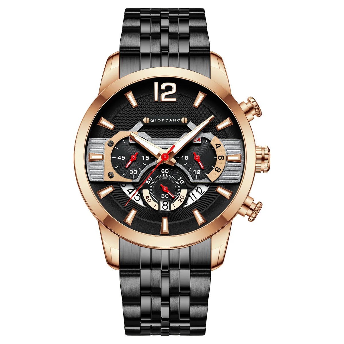 Giordano Analog Wrist Watch for Men Stylish Metal Strap with Water Resistant Multifunction Mechanism Watch GZ-50032-33 - Image 6
