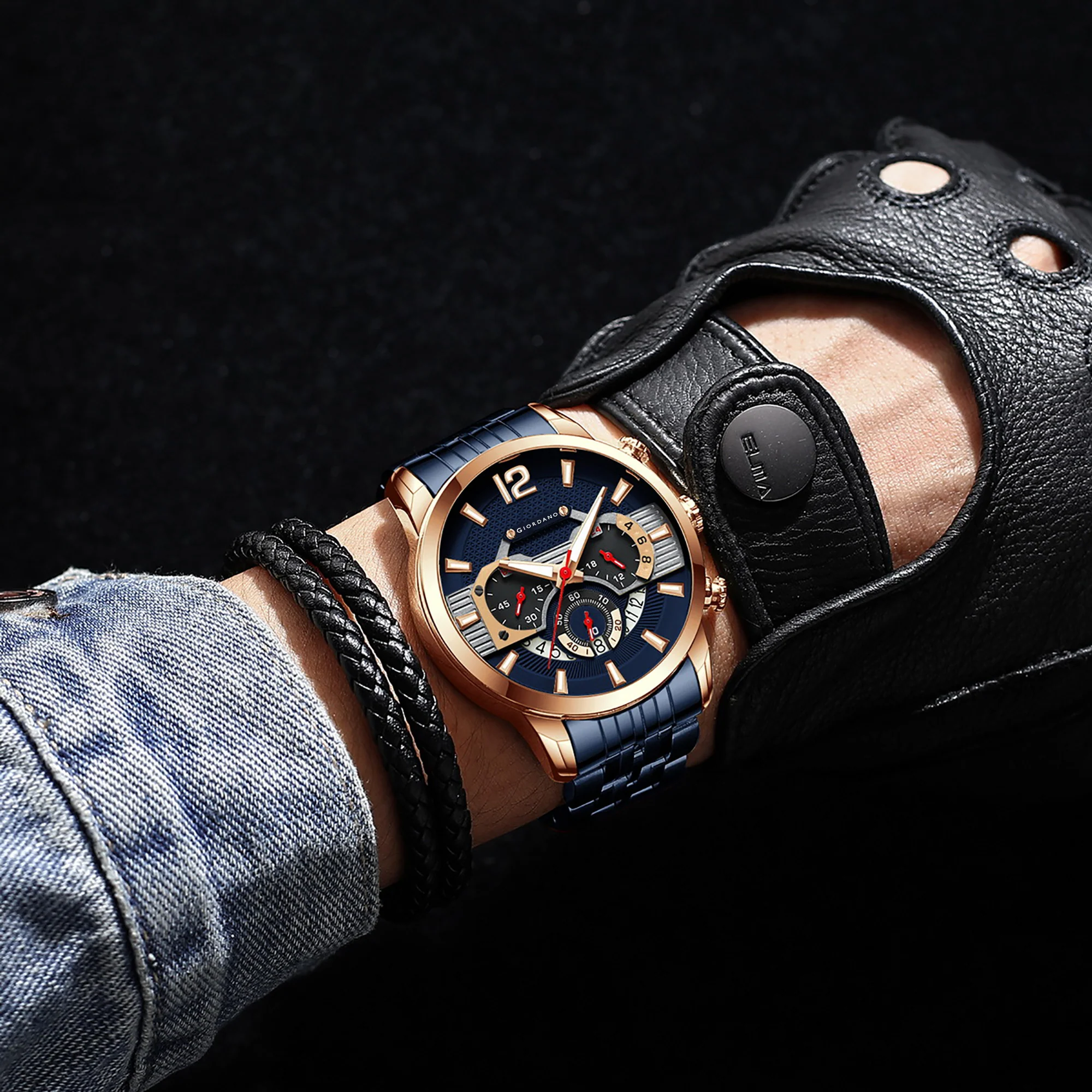 Giordano Analog Wrist Watch for Men Stylish Metal Strap with Water Resistant Multifunction Mechanism Watch GZ-50032-44 - Image 4