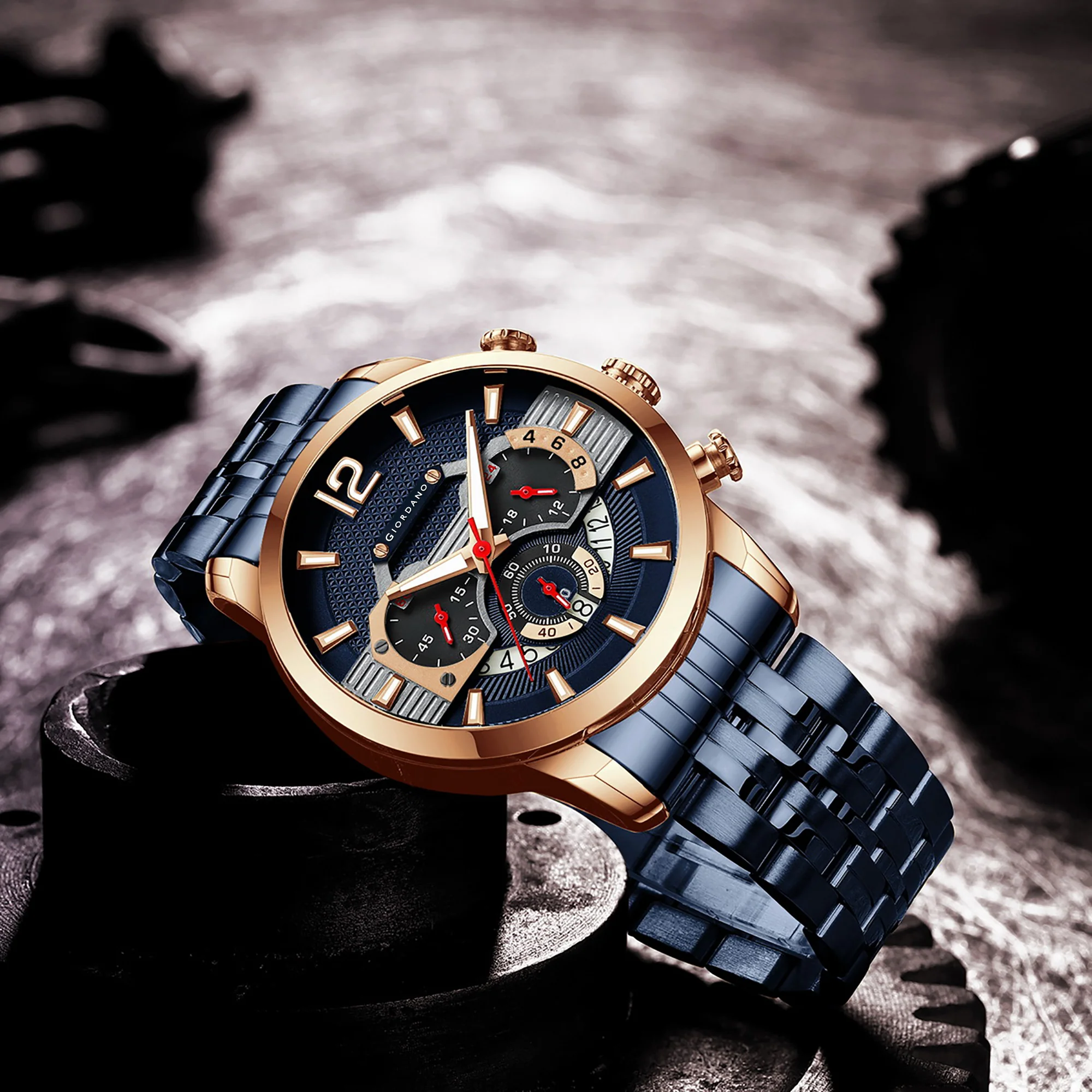 Giordano Analog Wrist Watch for Men Stylish Metal Strap with Water Resistant Multifunction Mechanism Watch GZ-50032-44 - Image 5