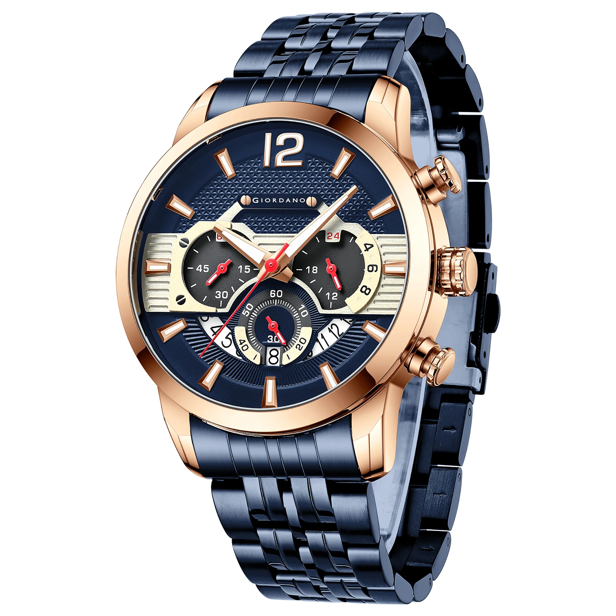 Giordano Analog Wrist Watch for Men Stylish Metal Strap with Water Resistant Multifunction Mechanism Watch GZ-50032-44 - Image 7
