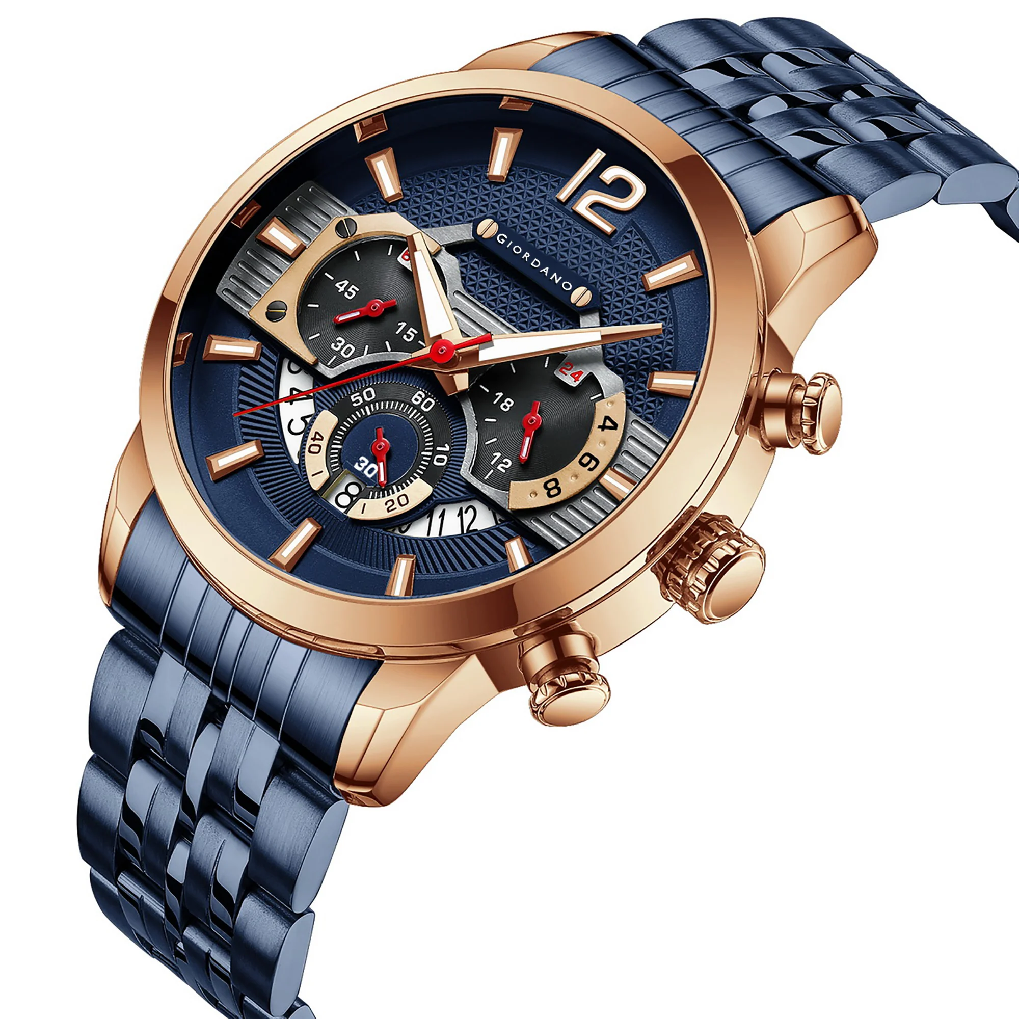 Giordano Analog Wrist Watch for Men Stylish Metal Strap with Water Resistant Multifunction Mechanism Watch GZ-50032-44 - Image 8