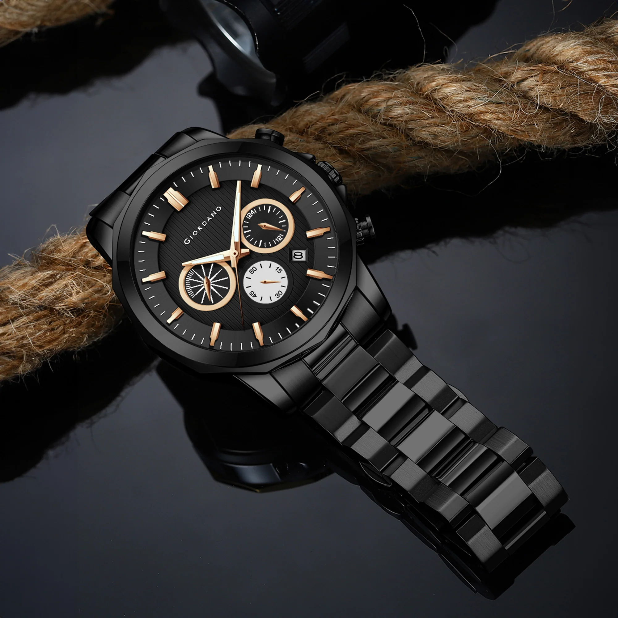 Giordano Analog Wrist Watch for Men Stylish Metal Strap with Water Resistant Multifunction Mechanism Watch GZ-50036-22 - Image 3
