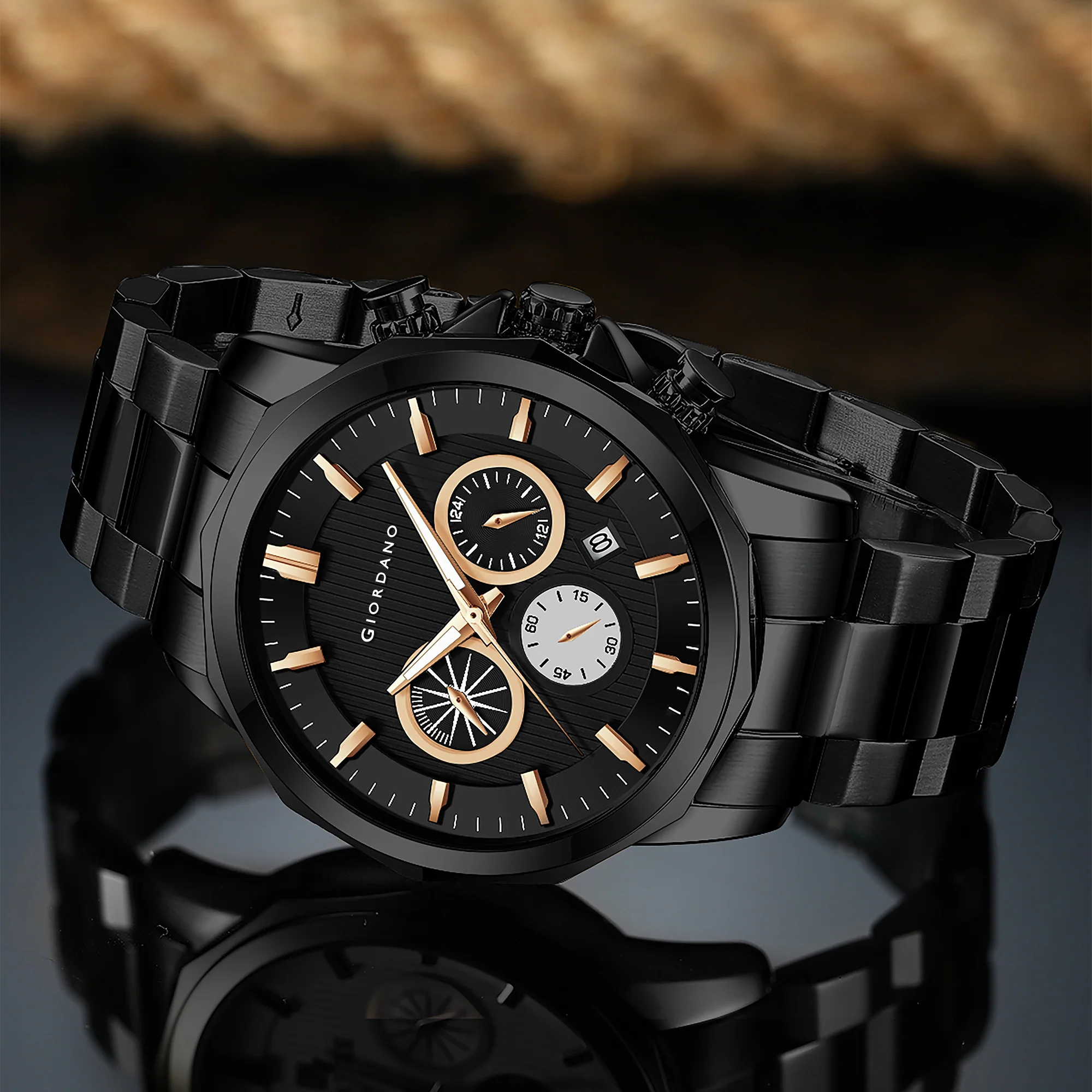 Giordano Analog Wrist Watch for Men Stylish Metal Strap with Water Resistant Multifunction Mechanism Watch GZ-50036-22 - Image 5