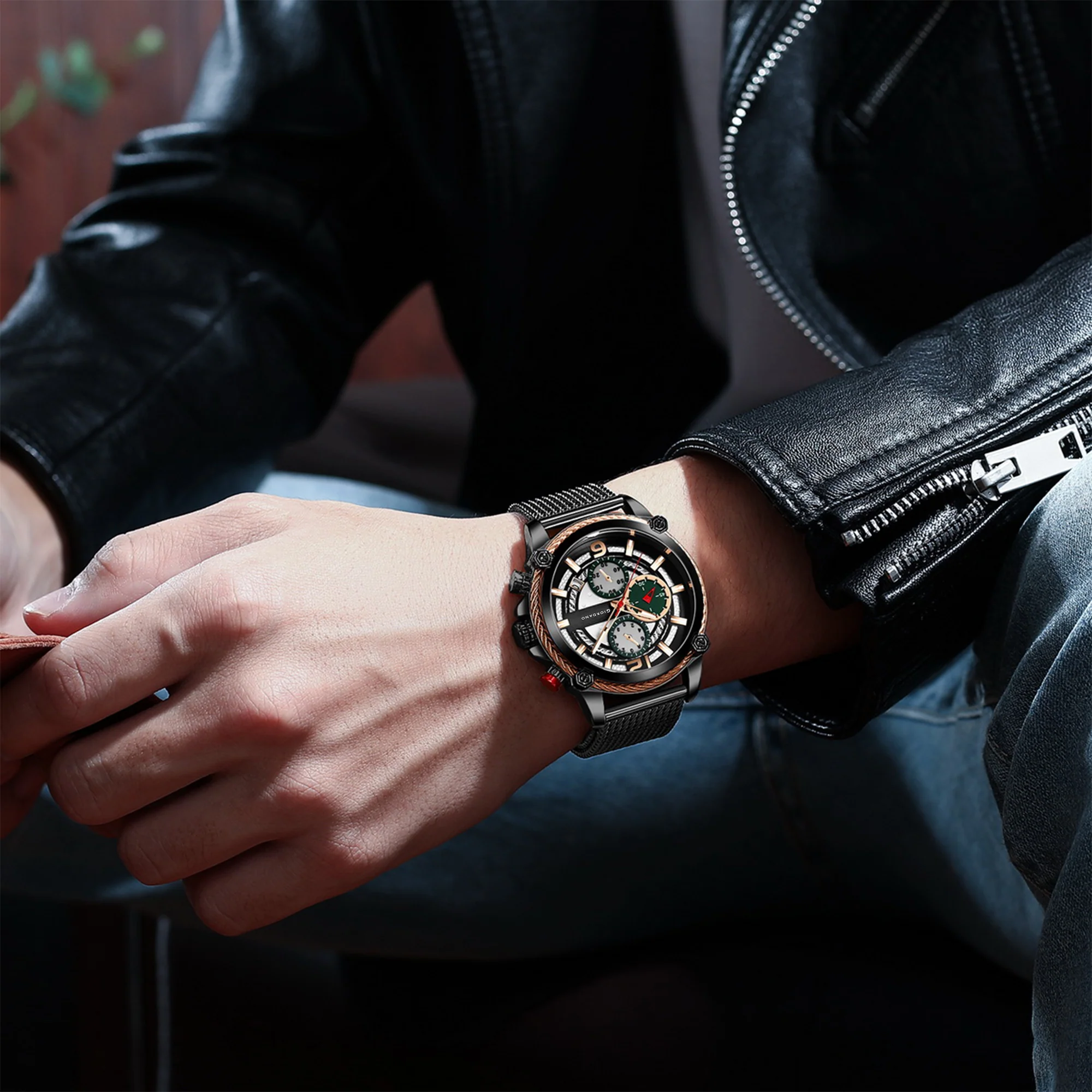 Giordano Analog Wrist Watch for Men Stylish Metal Strap with Water Resistant Multifunction Mechanism Watch | GZ-50039-11 - Image 2