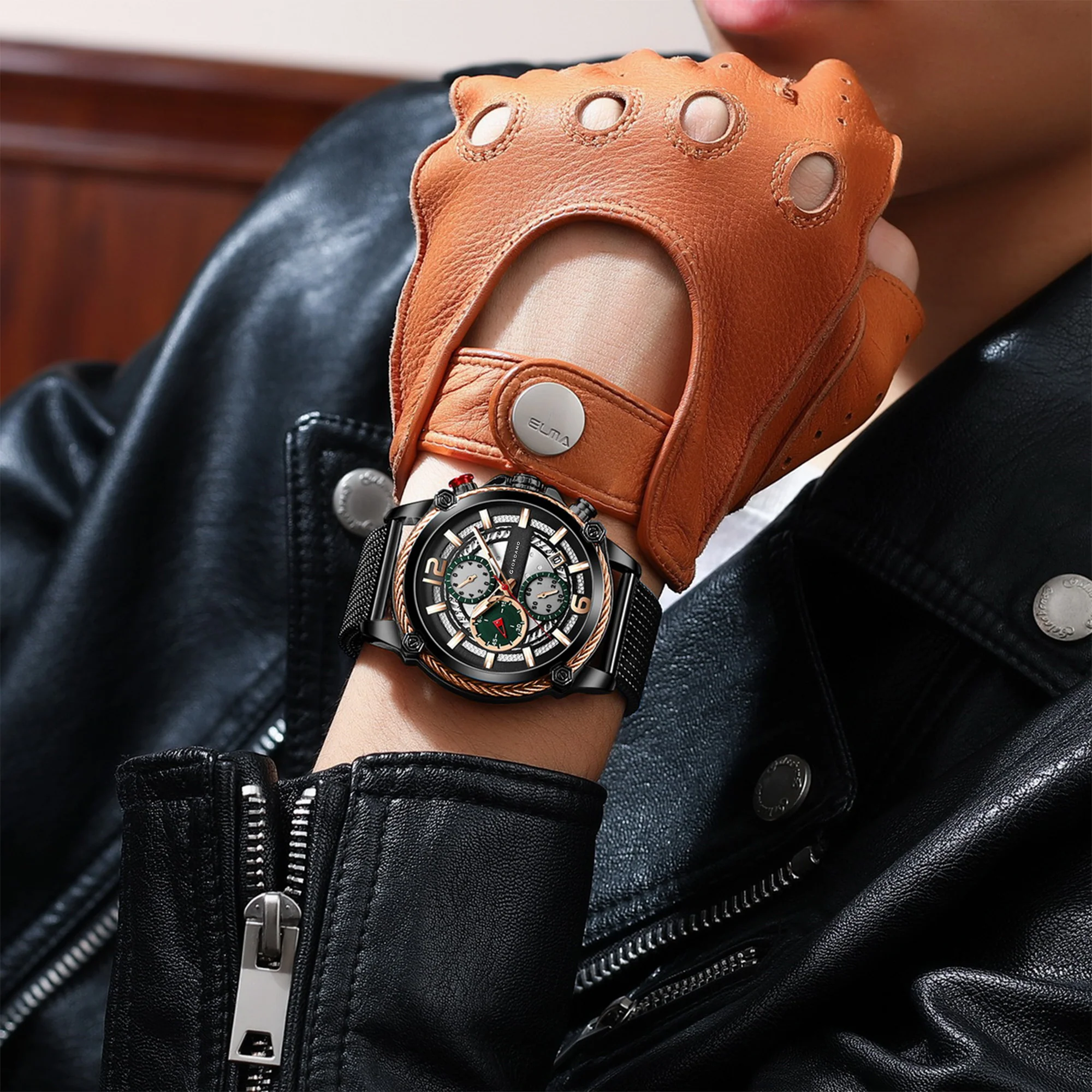 Giordano Analog Wrist Watch for Men Stylish Metal Strap with Water Resistant Multifunction Mechanism Watch | GZ-50039-11 - Image 3