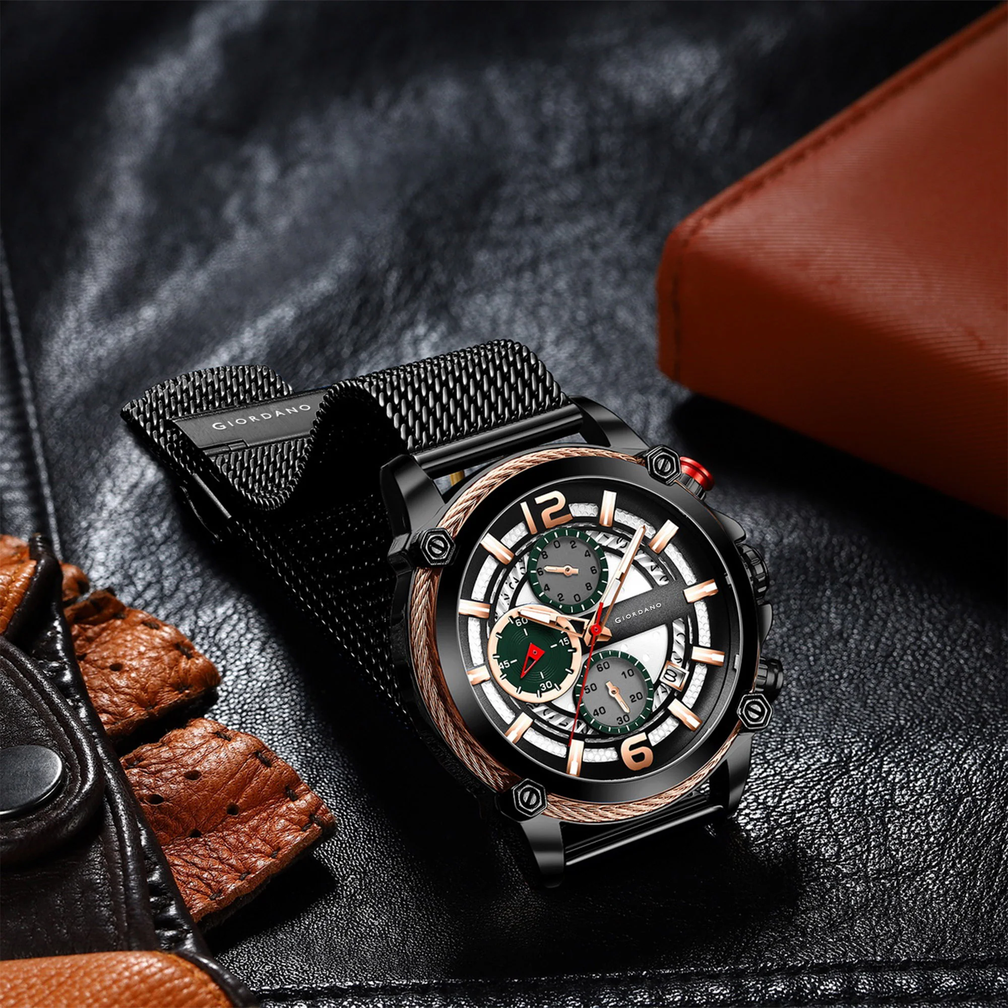 Giordano Analog Wrist Watch for Men Stylish Metal Strap with Water Resistant Multifunction Mechanism Watch | GZ-50039-11 - Image 4