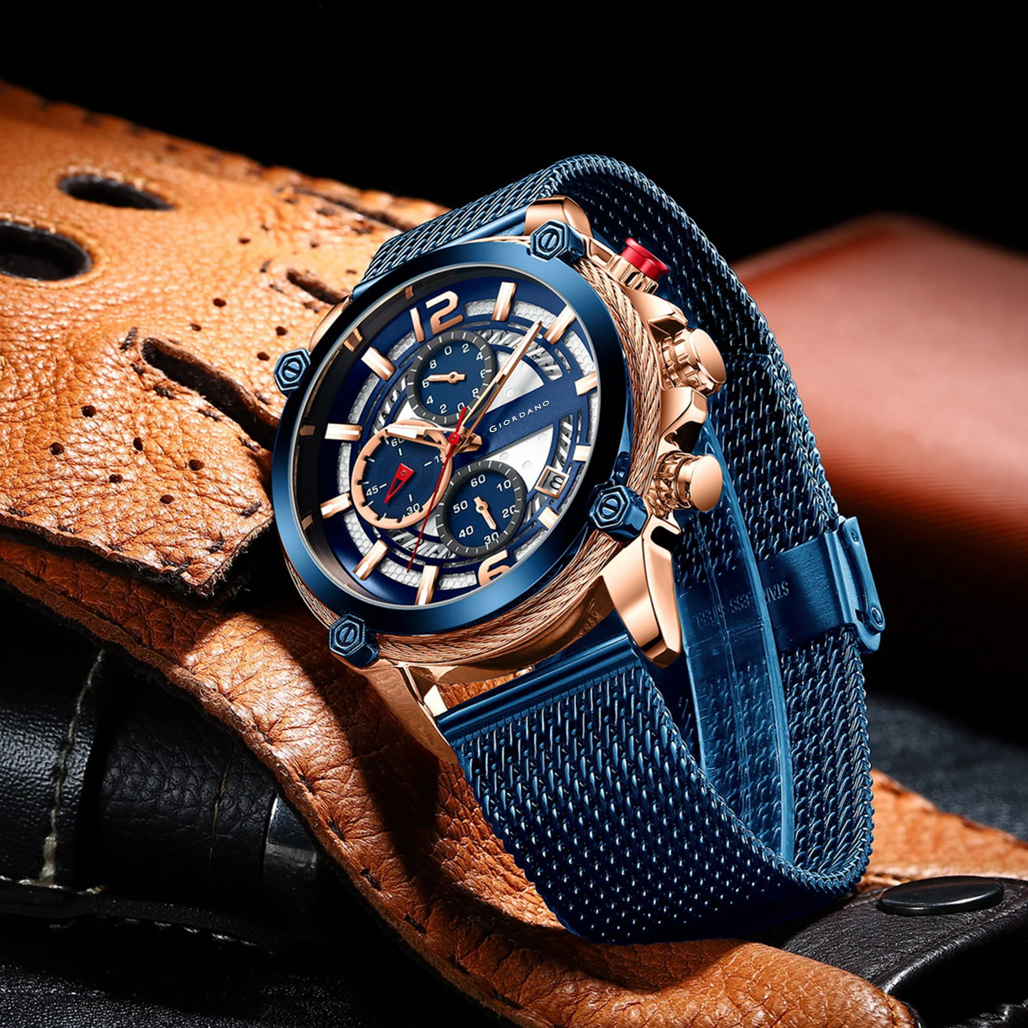 Giordano Analog Wrist Watch for Men Stylish Metal Strap with Water Resistant Multifunction Mechanism Watch | GZ-50039-33 - Image 4