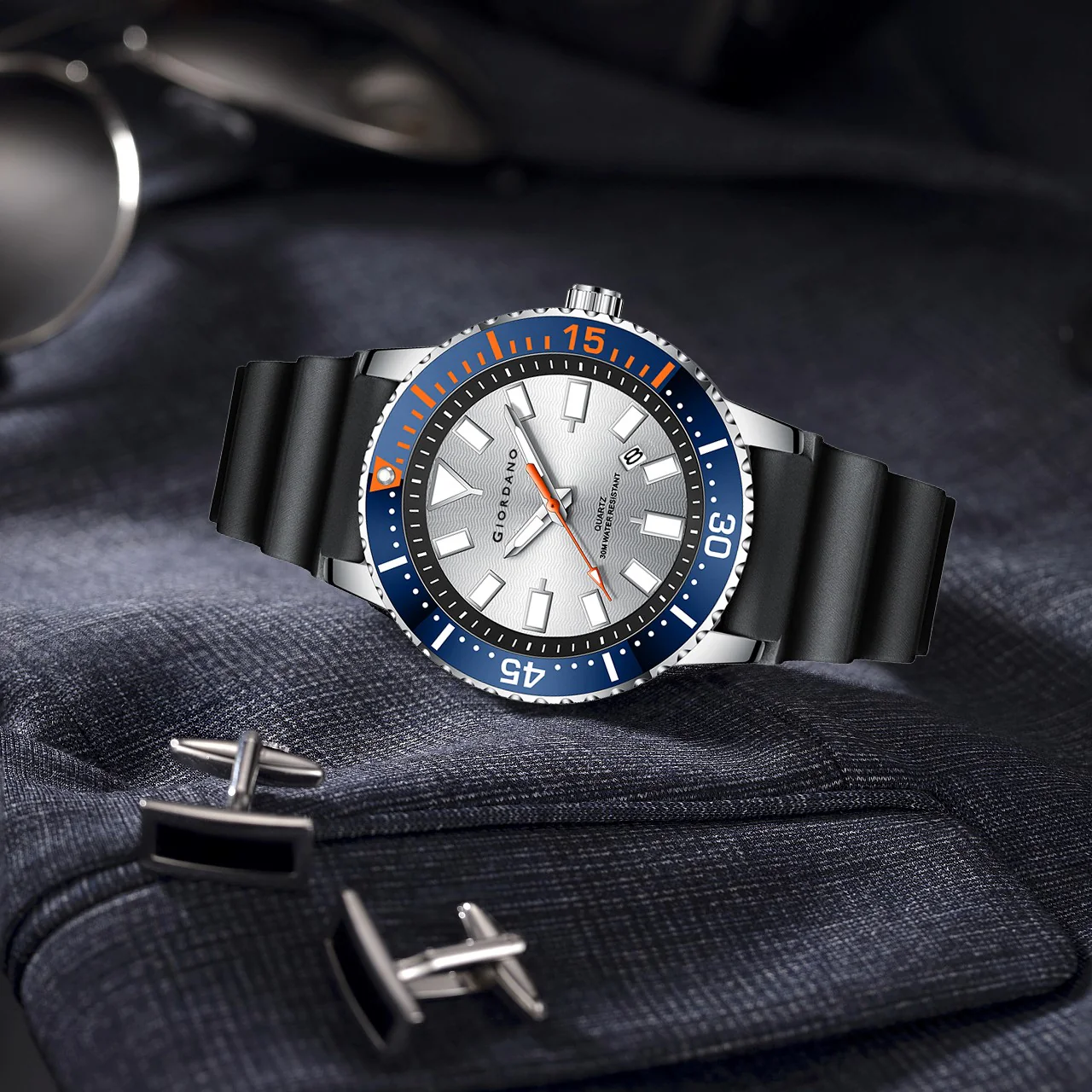 Giordano Analog Wrist Watch for Men Stylish Silicon Strap with Water Resistant 3 Hand Mechanism for Men and Boys to Compliment Your Look/Ideal Gift for Male | GZ-50103-03 - Image 3