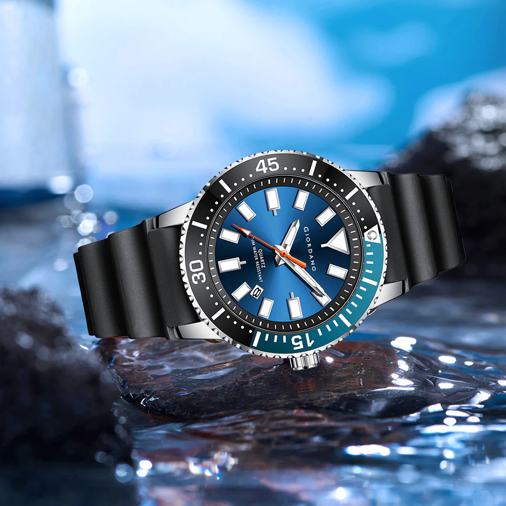 Giordano Analog Wrist Watch for Men Stylish Silicon Strap with Water Resistant 3 Hand Mechanism for Men and Boys to Compliment Your Look/Ideal Gift for Male | GZ-50103-04 - Image 3