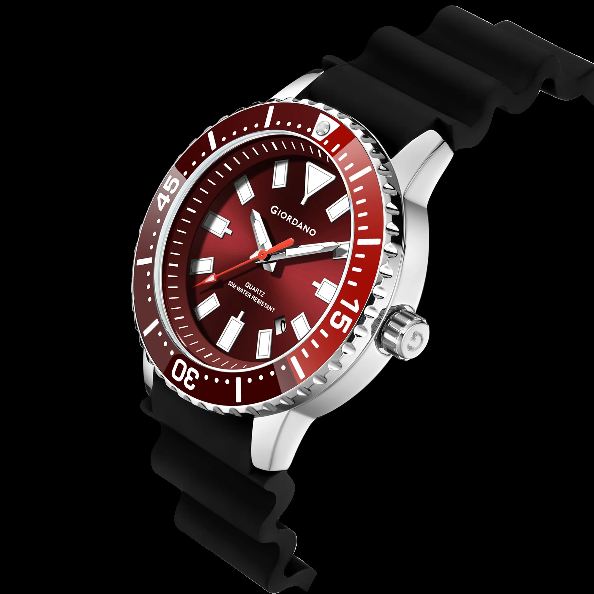 Giordano Analog Wrist Watch for Men Stylish Silicon Strap with Water Resistant 3 Hand Mechanism for Men and Boys to Compliment Your Look/Ideal Gift for Male | GZ-50103-01 - Image 5