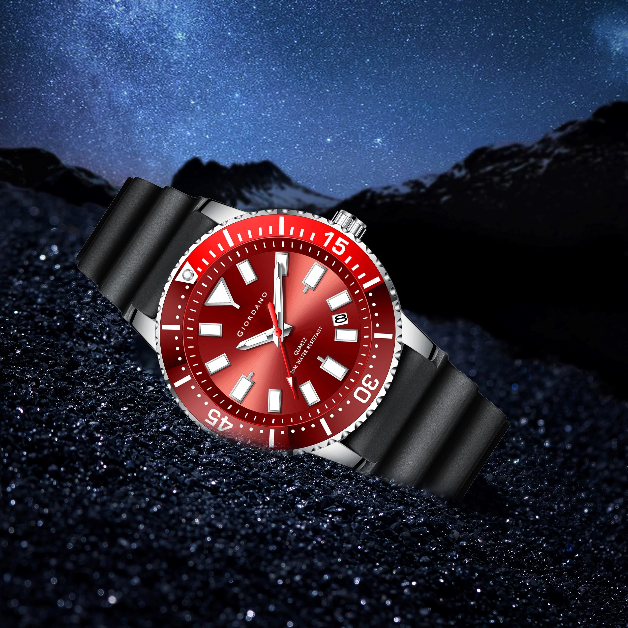 Giordano Analog Wrist Watch for Men Stylish Silicon Strap with Water Resistant 3 Hand Mechanism for Men and Boys to Compliment Your Look/Ideal Gift for Male | GZ-50103-01 - Image 6