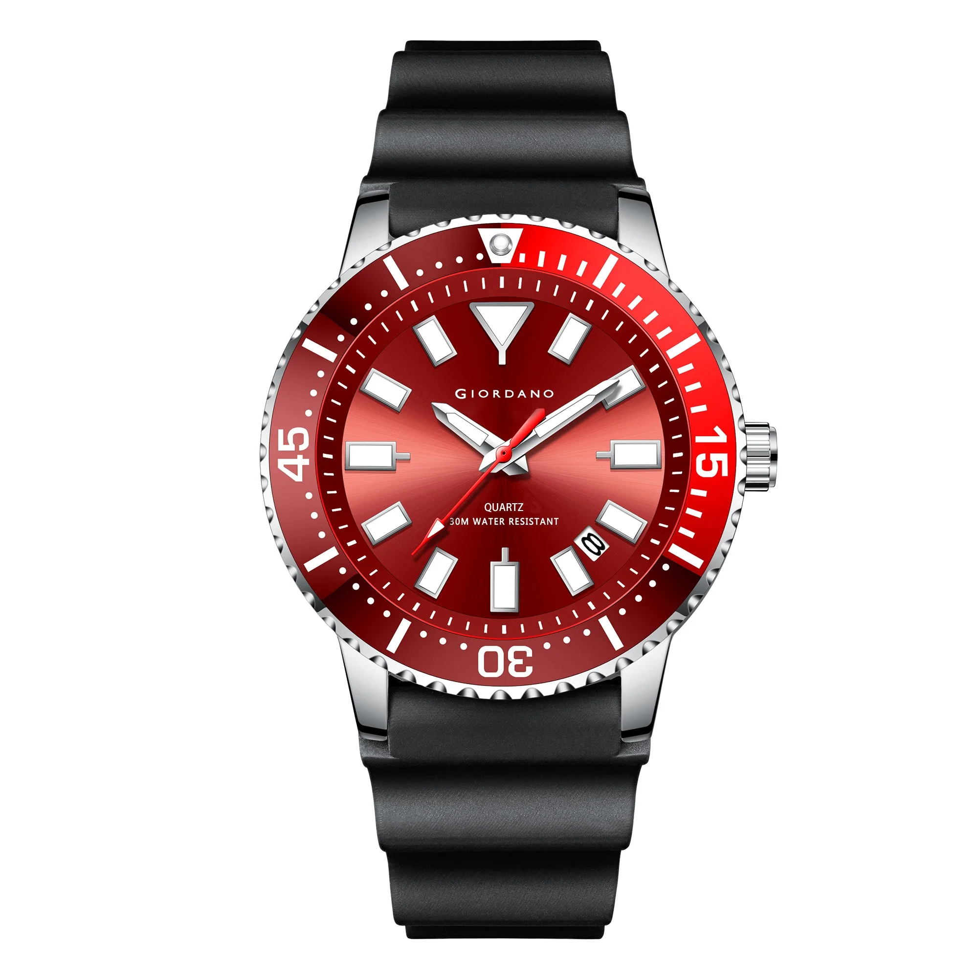 Giordano Analog Wrist Watch for Men Stylish Silicon Strap with Water Resistant 3 Hand Mechanism for Men and Boys to Compliment Your Look/Ideal Gift for Male | GZ-50103-01 - Image 8
