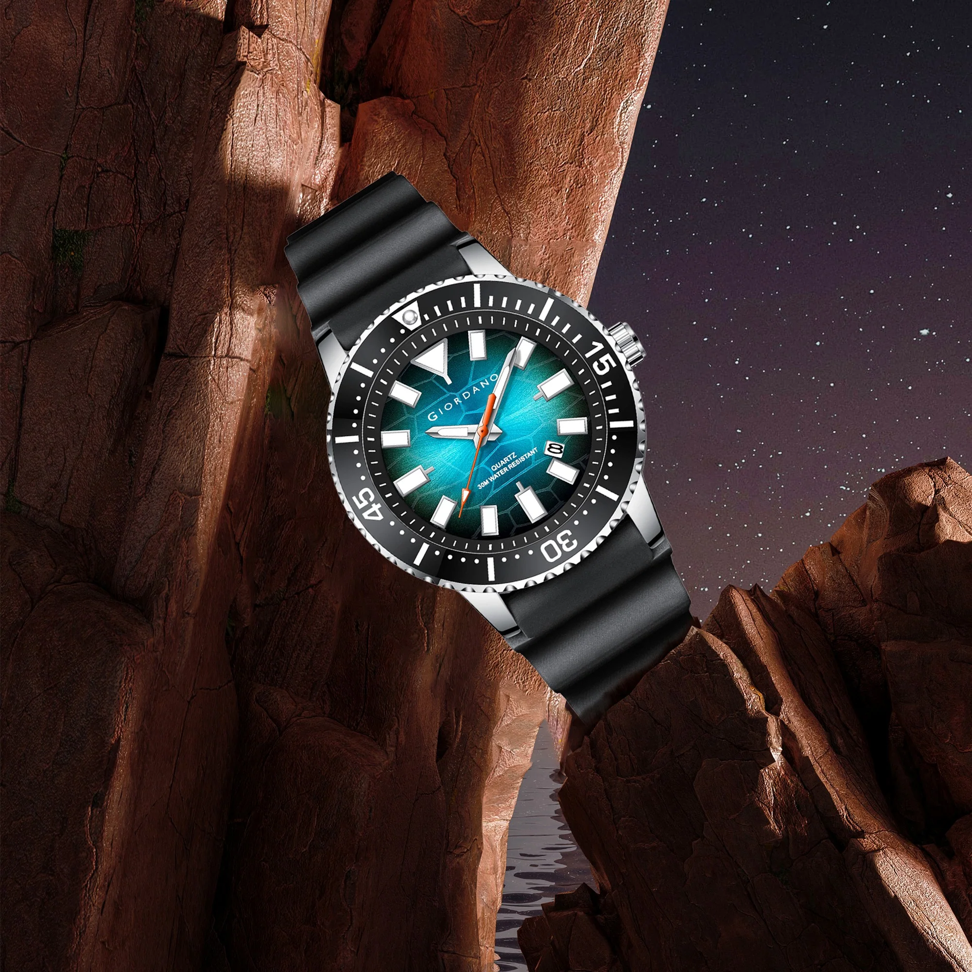 Giordano Analog Wrist Watch for Men Stylish Silicon Strap with Water Resistant 3 Hand Mechanism for Men and Boys to Compliment Your Look/Ideal Gift for Male | GZ-50103-02 - Image 7