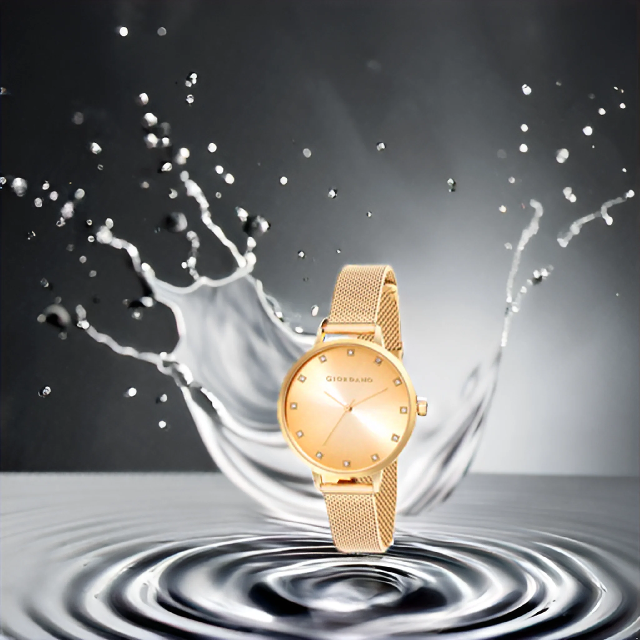 Giordano Analog Wrist Watch for Women Stylish Metal Strap with Water Resistant 3 Hand Mechanism for Girls & Ladies to Compliment Your Look/Ideal Gift for Female - GD-4208-44 - Image 3