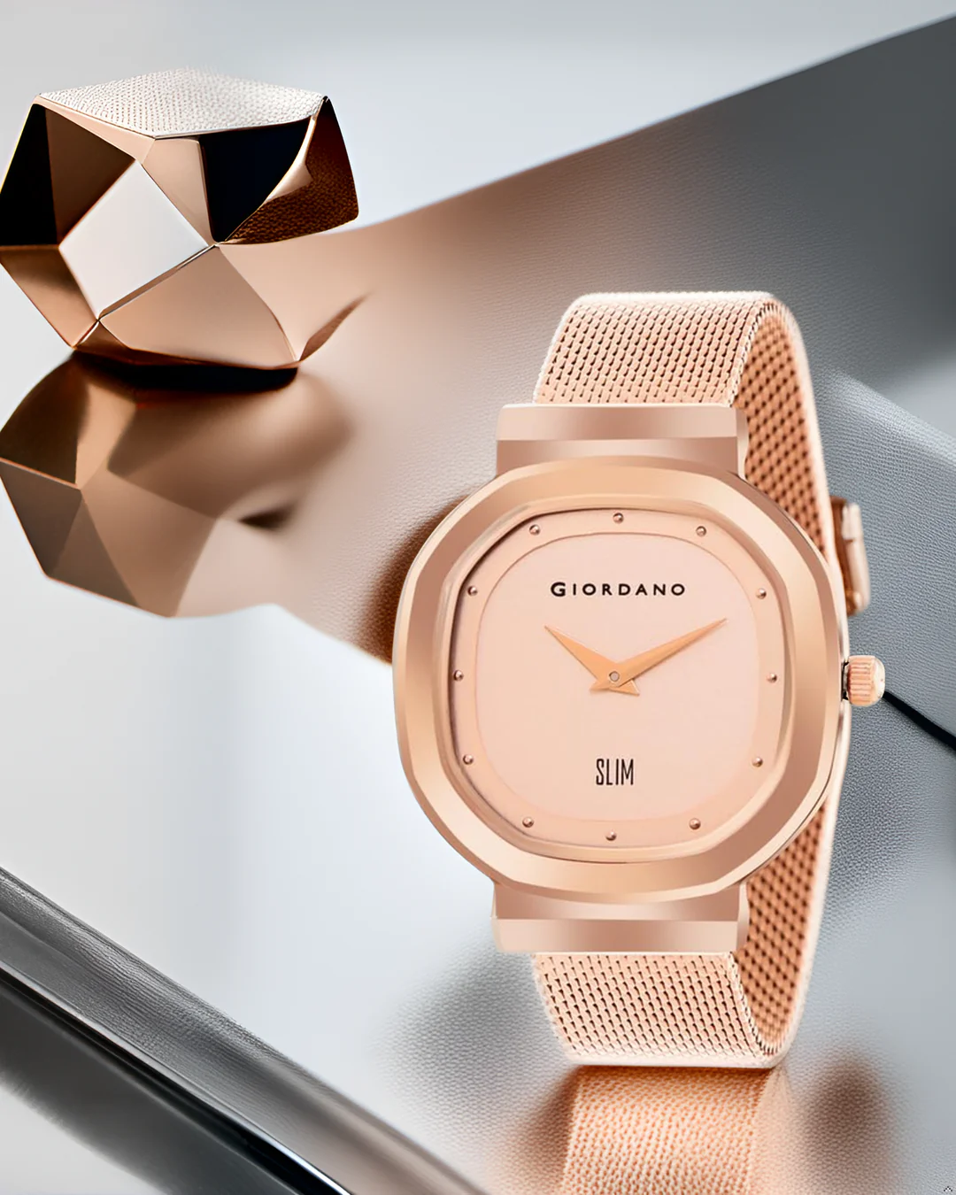 Giordano Analog Wrist Watch for Women Stylish Metal Strap with Water Resistant 3 Hand Mechanism for Girls & Ladies to Compliment Your Look/Ideal Gift for Female-GD-60014-11 - Image 3