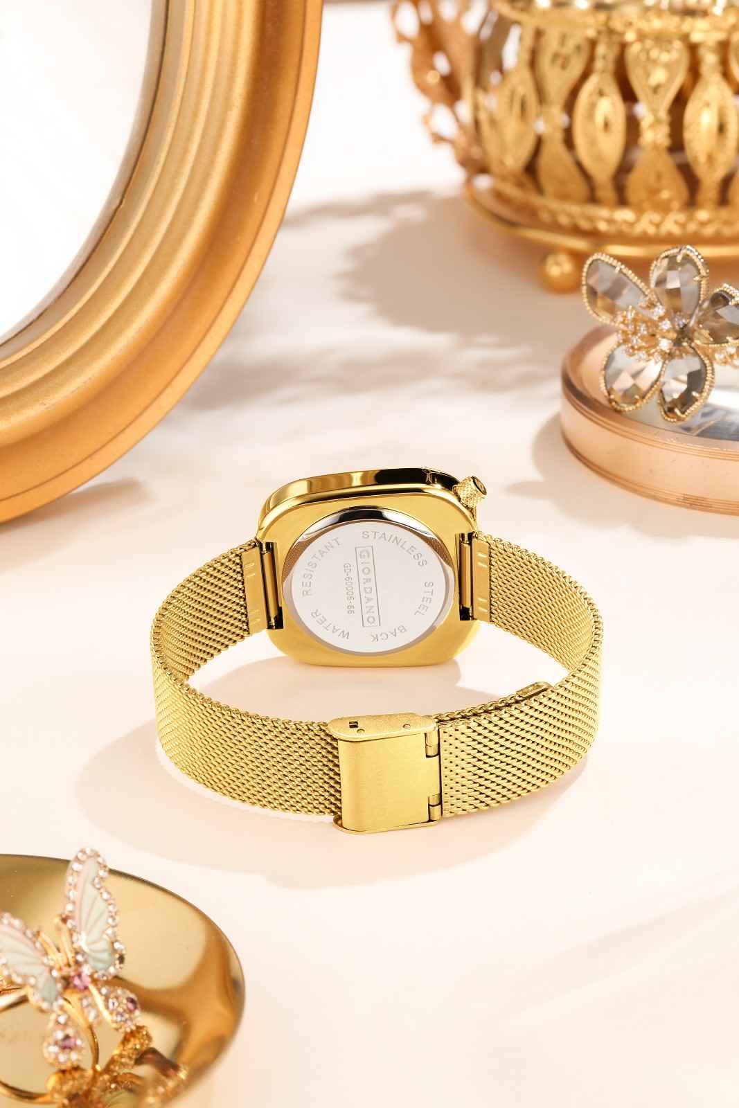 Giordano Analog Wrist Watch for Women with Stylish Metal Strap, Square dial and 3 Hand Mechanism GD-60006-66 - Image 4