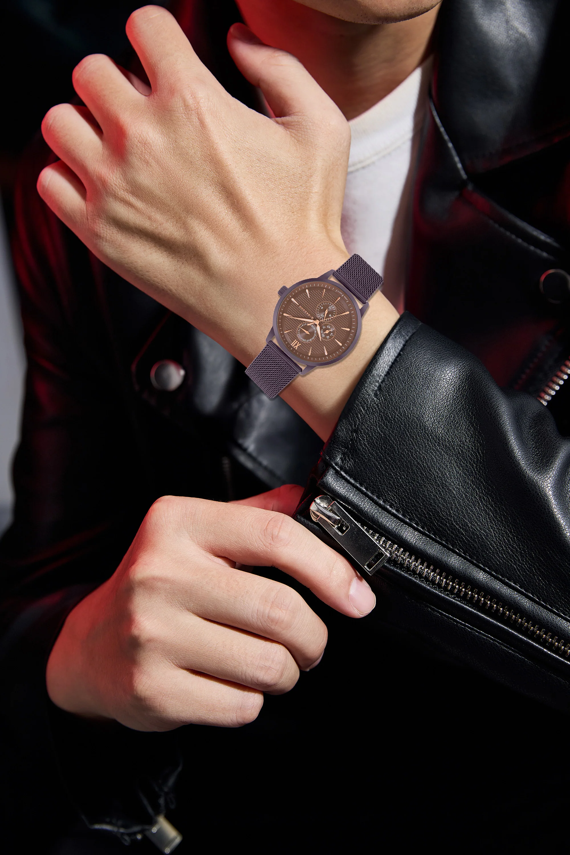 Giordano Analogue Watch for Men with Stylish Mesh Band with Water Resistant Casual Wrist Watch to Complement Your Party Look | GD-50008-55 - Image 2