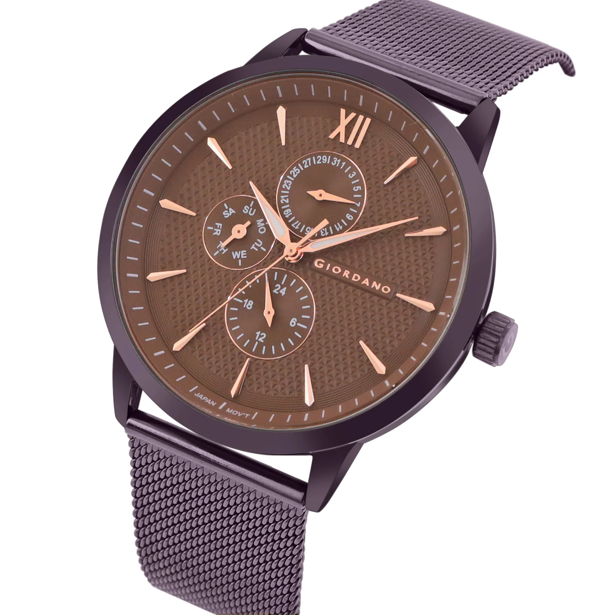 Giordano Analogue Watch for Men with Stylish Mesh Band with Water Resistant Casual Wrist Watch to Complement Your Party Look | GD-50008-55 - Image 4