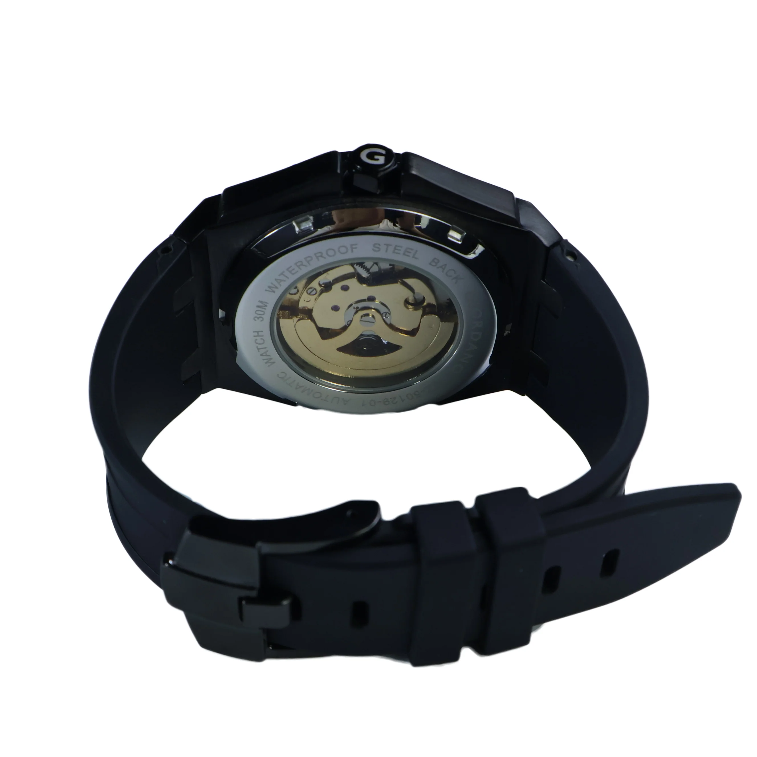 Giordano Automatic Watch for Men – Mechanical Skeleton Dial,Transparent Gear Display, Silicon Strap | GZ-50129-01 - Image 6
