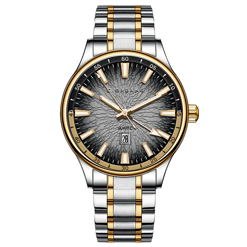 Giordano Automatic Watch for Men with Skeleton Black Dial, Luminous Hands & Hour Markers, Mechanical Automatic Movement, Stainless Steel Strap - GZ-50196-11 - Image 5