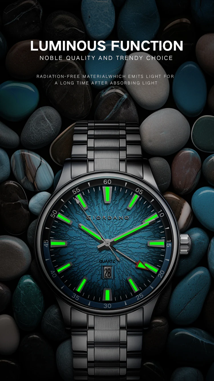 Giordano Automatic Watch for Men with Skeleton Black Dial, Luminous Hands & Hour Markers, Mechanical Automatic Movement, Stainless Steel Strap - GZ-50196-22 - Image 4