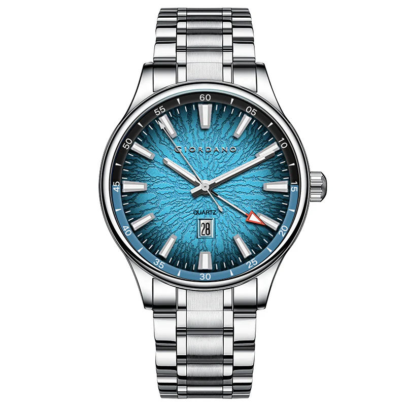 Giordano Automatic Watch for Men with Skeleton Black Dial, Luminous Hands & Hour Markers, Mechanical Automatic Movement, Stainless Steel Strap - GZ-50196-22 - Image 8