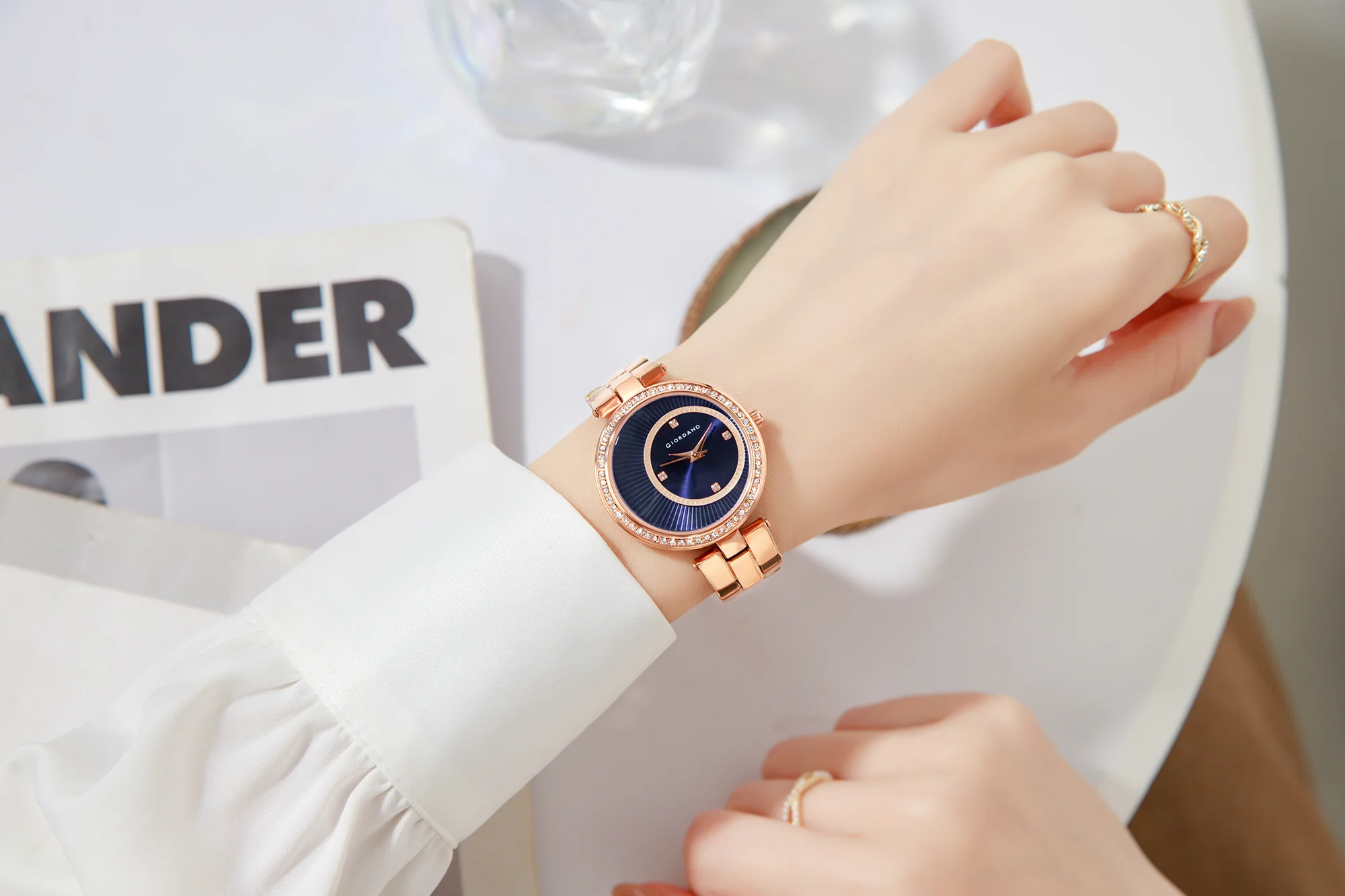Giordano AW23 Collection Analog Stylish Wrist Watch for Women Water Resistant Classy Dial with Stainless Steel Case to Compliment Your Look | Ideal Gift for|Ladies|Girls - A2056-55 - Image 2