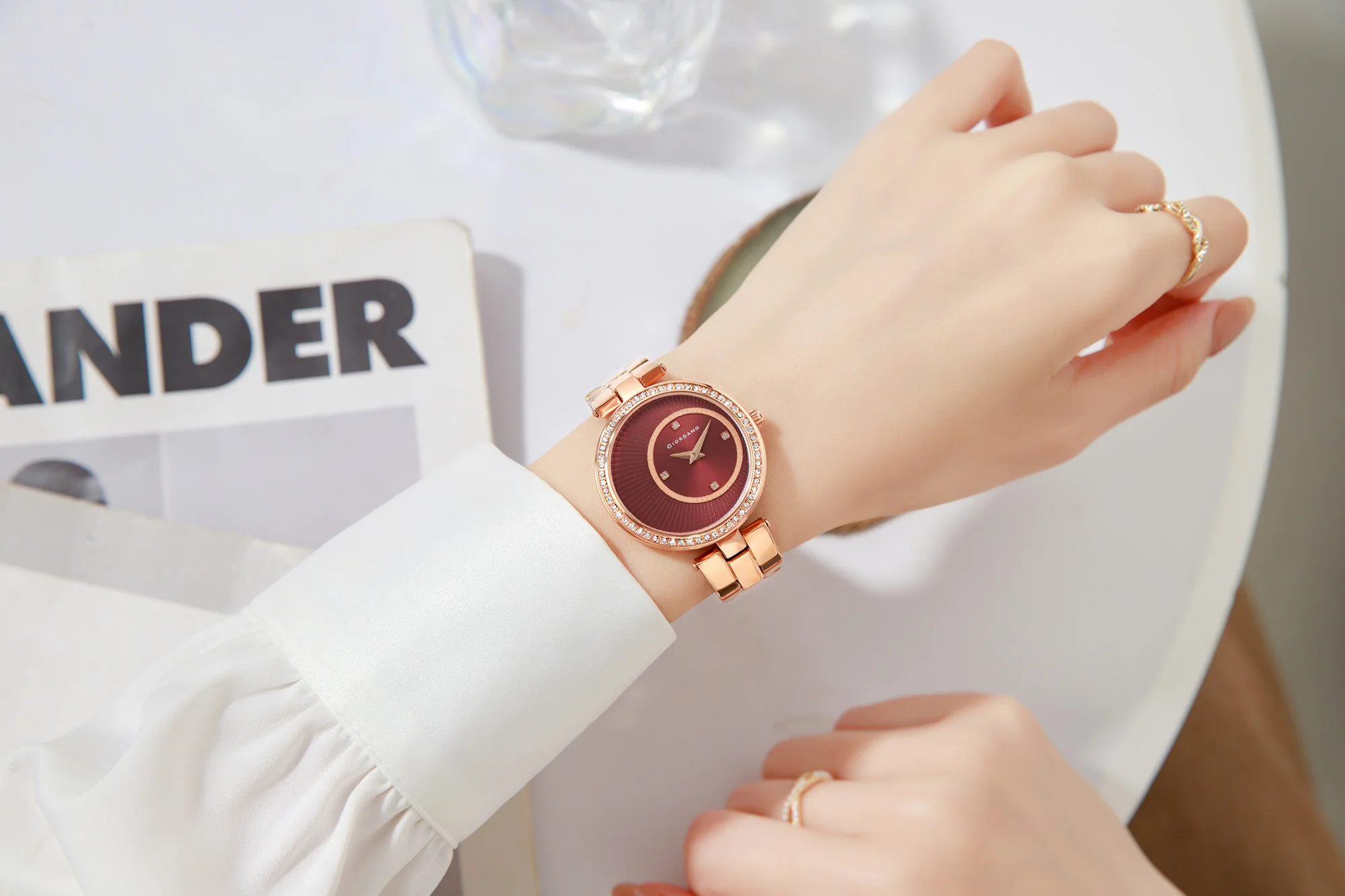 Giordano AW23 Collection Analog Stylish Wrist Watch for Women Water Resistant Classy Dial with Stainless Steel Case to Compliment Your Look | Ideal Gift for|Ladies|Girls - A2056-66 - Image 2