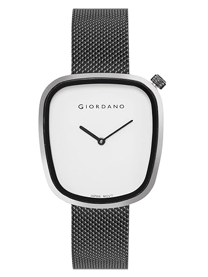 Giordano Black  Analog Wrist Watch for Women with Stylish Metal Strap, Square dial and 3 Hand Mechanism GD-60006-11 - Image 4