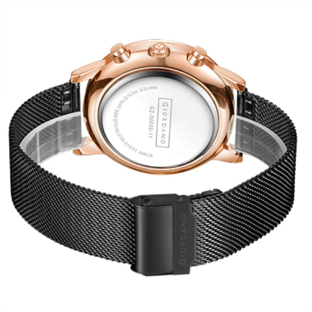 Giordano Black  Stylish Multifunctional Watch for Men with Roman Indices and Stainless Steel Strap  GZ-50056-11 - Image 5