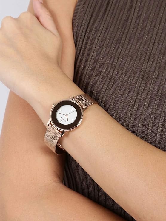 Giordano Brown Dial Analog Wrist Watch for Women with Stylish Mesh Band Ladies Wrist Watch|3 Hands Mechanism - A2052-44 - Image 2