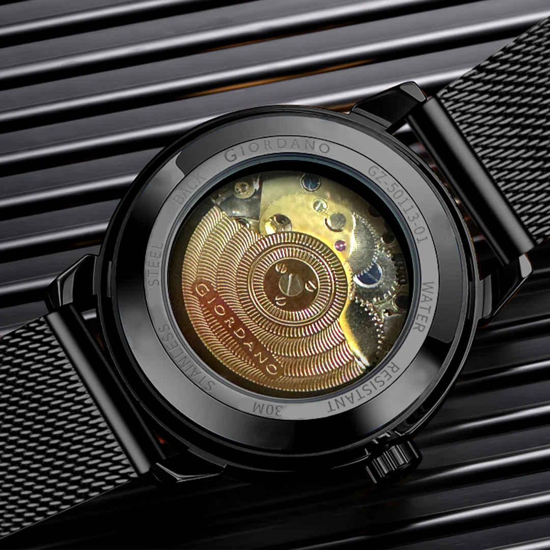 Giordano Brown  Iconic Skeleton Automatic Watch with Brilliant Diamond Accents for Men - GZ-50113-01 - Image 8