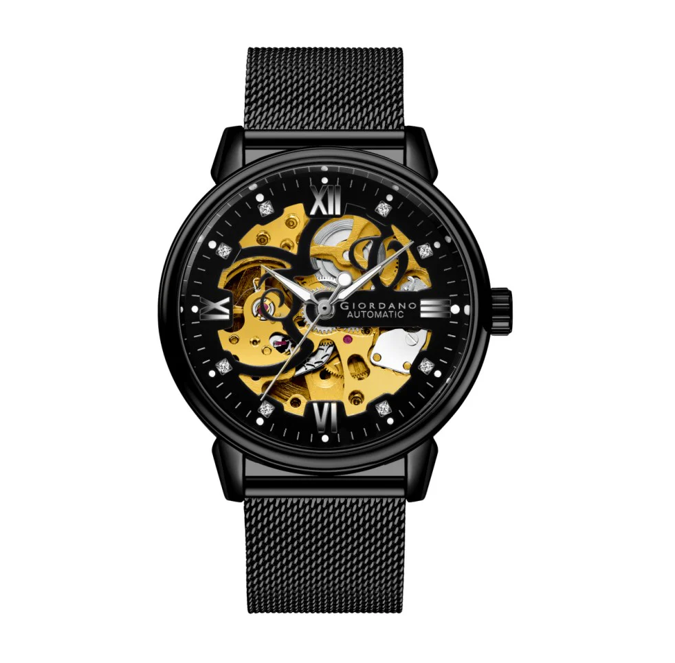 Giordano Brown  Iconic Skeleton Automatic Watch with Brilliant Diamond Accents for Men - GZ-50113-01 - Image 9