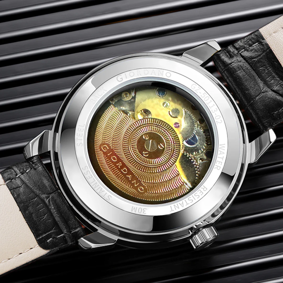 Giordano Brown  Iconic Skeleton Automatic Watch with Brilliant Diamond Accents for Men - GZ-50113-02 - Image 10