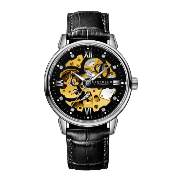 Giordano Brown  Iconic Skeleton Automatic Watch with Brilliant Diamond Accents for Men - GZ-50113-02 - Image 11