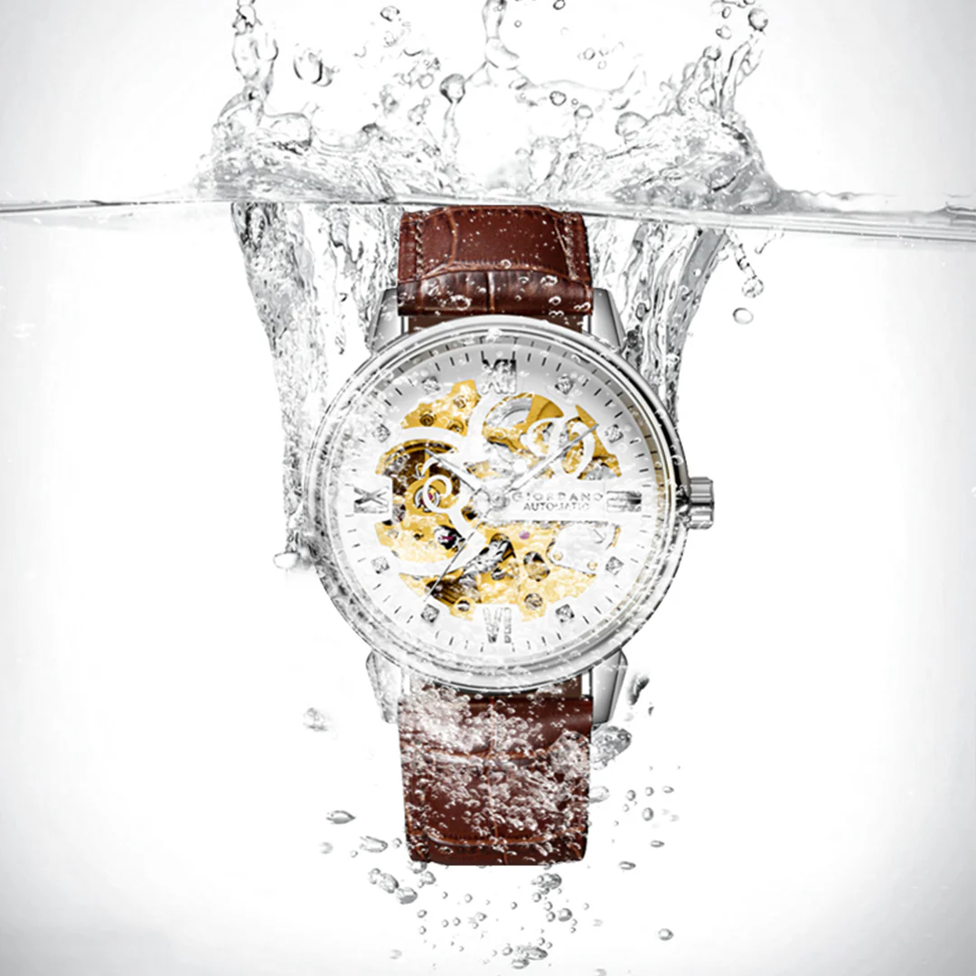 Giordano Brown  Iconic Skeleton Automatic Watch with Brilliant Diamond Accents for Men - GZ-50113-03 - Image 5