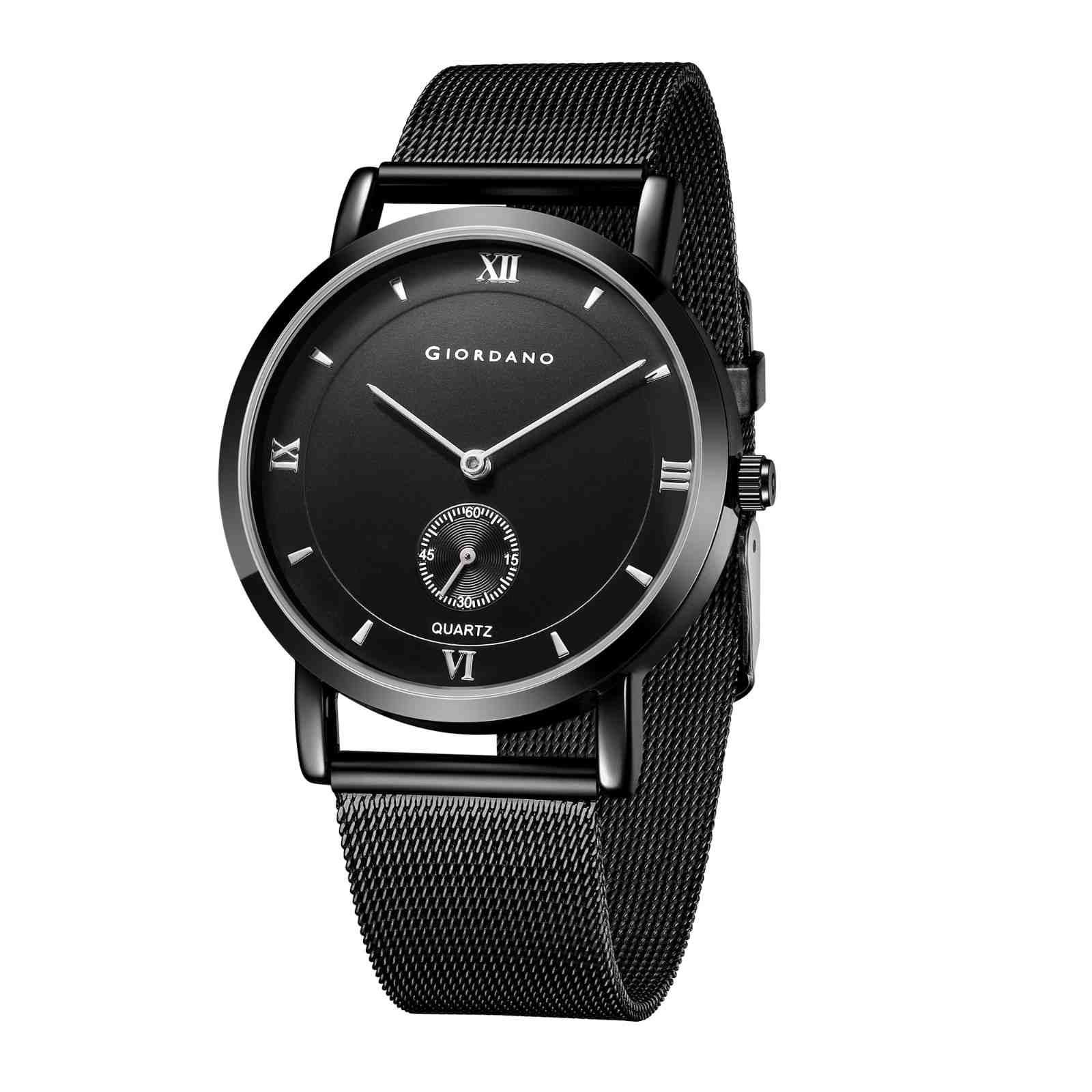 Giordano Classic Analog Quartz Watch for Men – Mesh Metal Strap, Minimalist Dial with Roman Numerals, Slim Elegant Dress Watch - GZ-50186-11 - Image 5