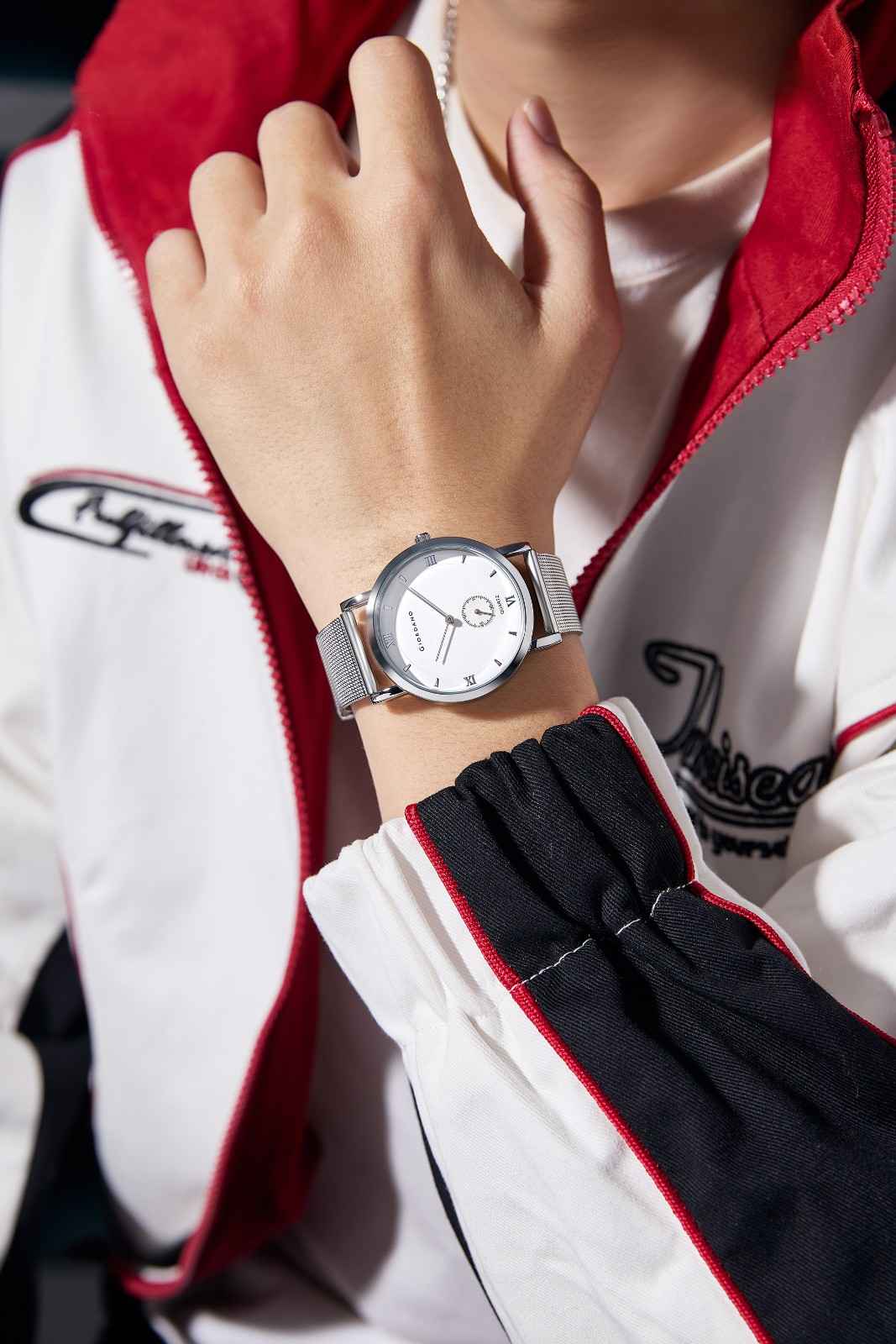 Giordano Classic Analog Quartz Watch for Men – Mesh Metal Strap, Minimalist Dial with Roman Numerals, Slim Elegant Dress Watch - GZ-50186-22 - Image 2