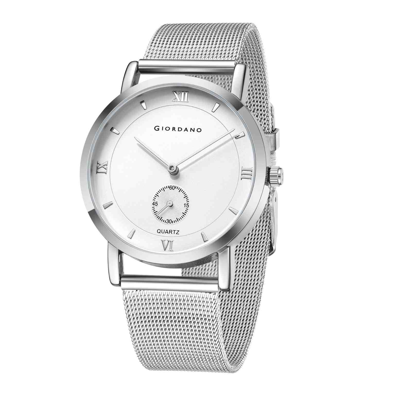 Giordano Classic Analog Quartz Watch for Men – Mesh Metal Strap, Minimalist Dial with Roman Numerals, Slim Elegant Dress Watch - GZ-50186-22 - Image 5