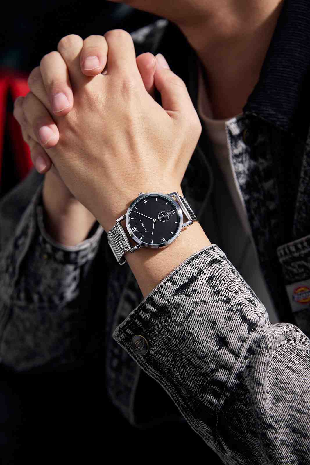Giordano Classic Analog Quartz Watch for Men – Mesh Metal Strap, Minimalist Dial with Roman Numerals, Slim Elegant Dress Watch - GZ-50186-33 - Image 2