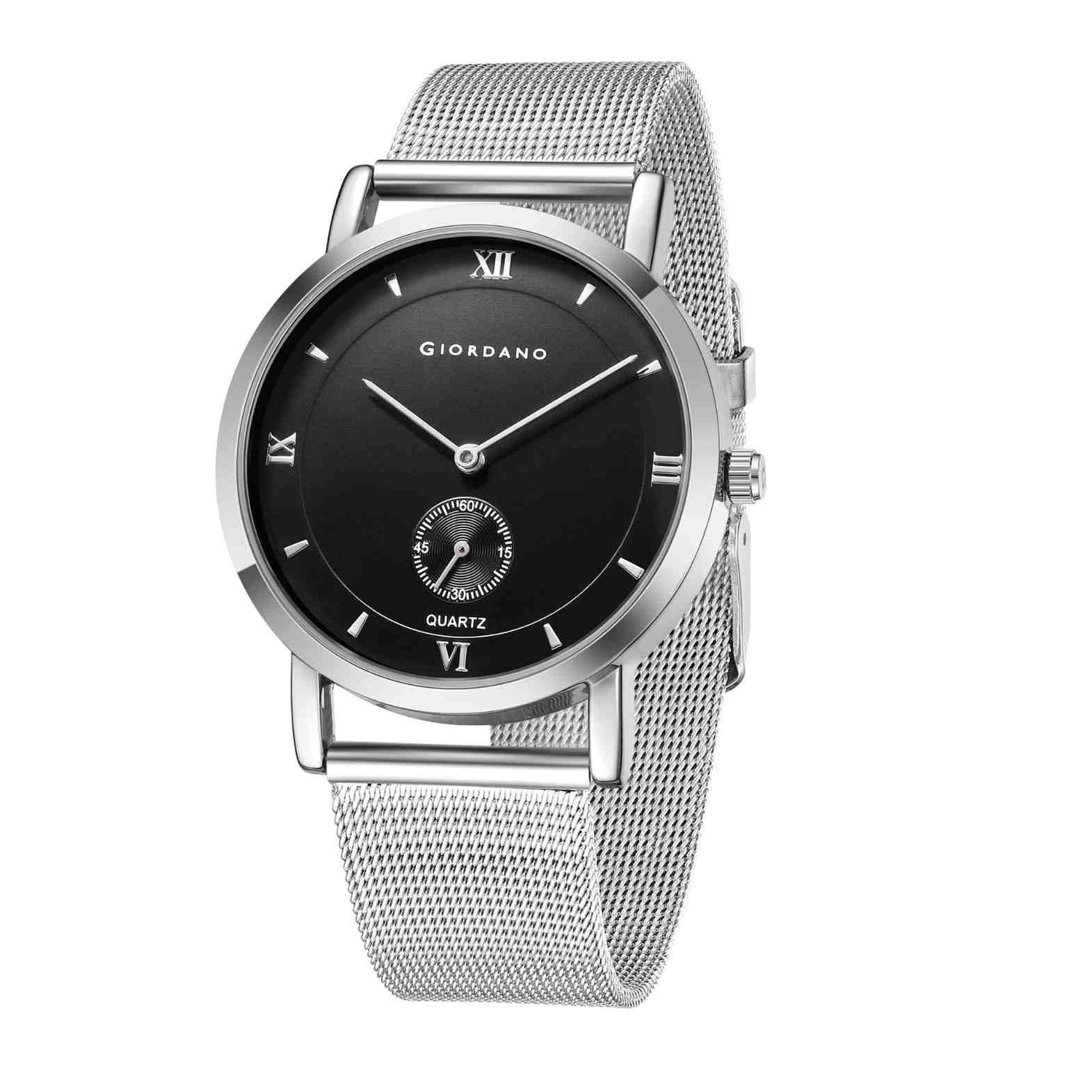 Giordano Classic Analog Quartz Watch for Men – Mesh Metal Strap, Minimalist Dial with Roman Numerals, Slim Elegant Dress Watch - GZ-50186-33 - Image 5